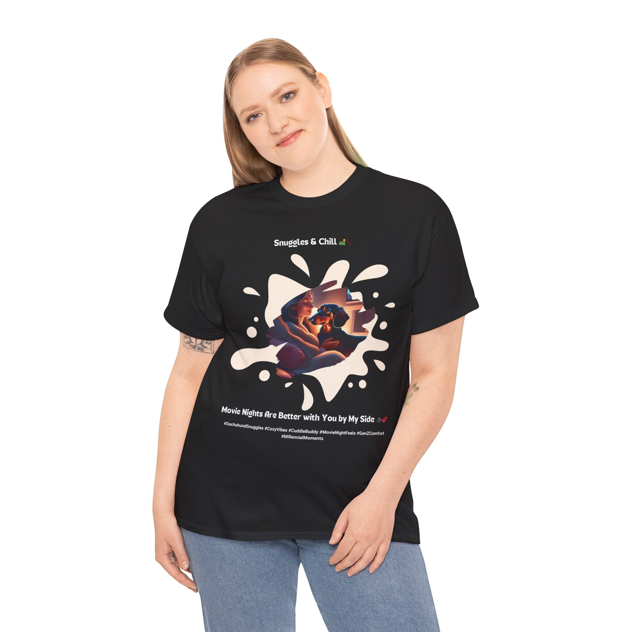 Women's - Snuggles & Chill: Dachshund Movie Night T-Shirt