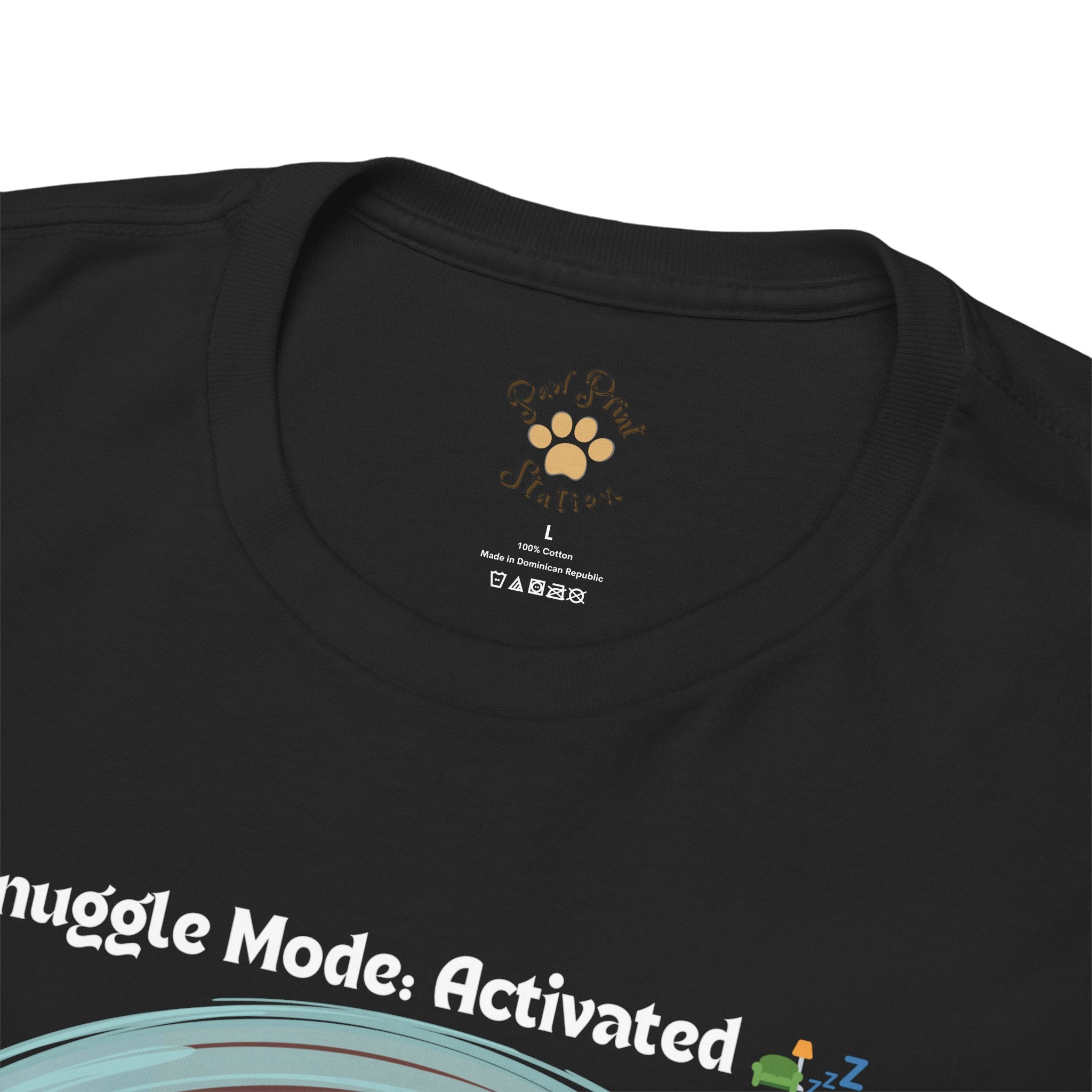 Men’s “Cozy Vibes: Boston Terrier Snuggles” T‑Shirt – Warm Pup Dad Gift