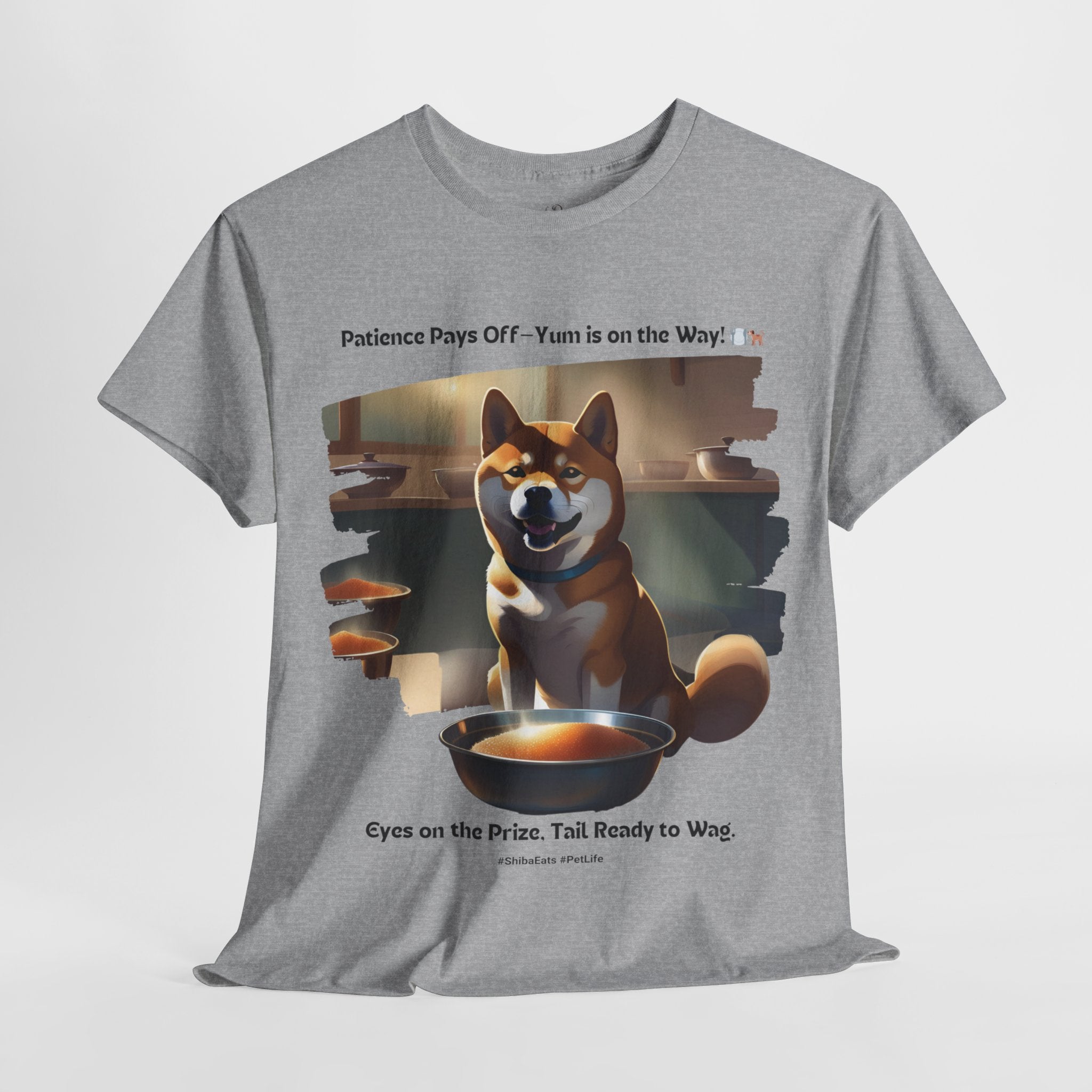 Unisex “Patience Pays Off: Shiba Inu Treats” T‑Shirt – Good Pup Reward Gift