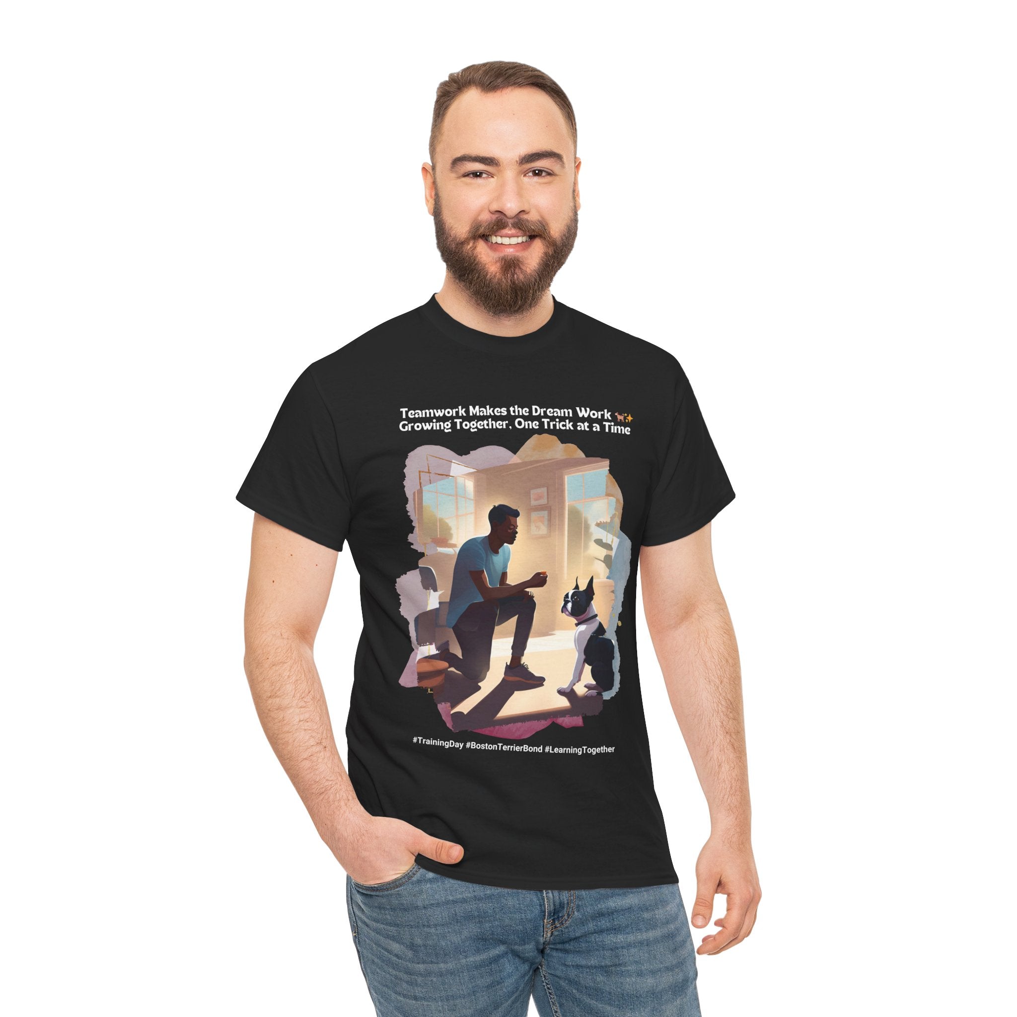 Men's - Learning Together: Boston Terrier Training T-Shirt