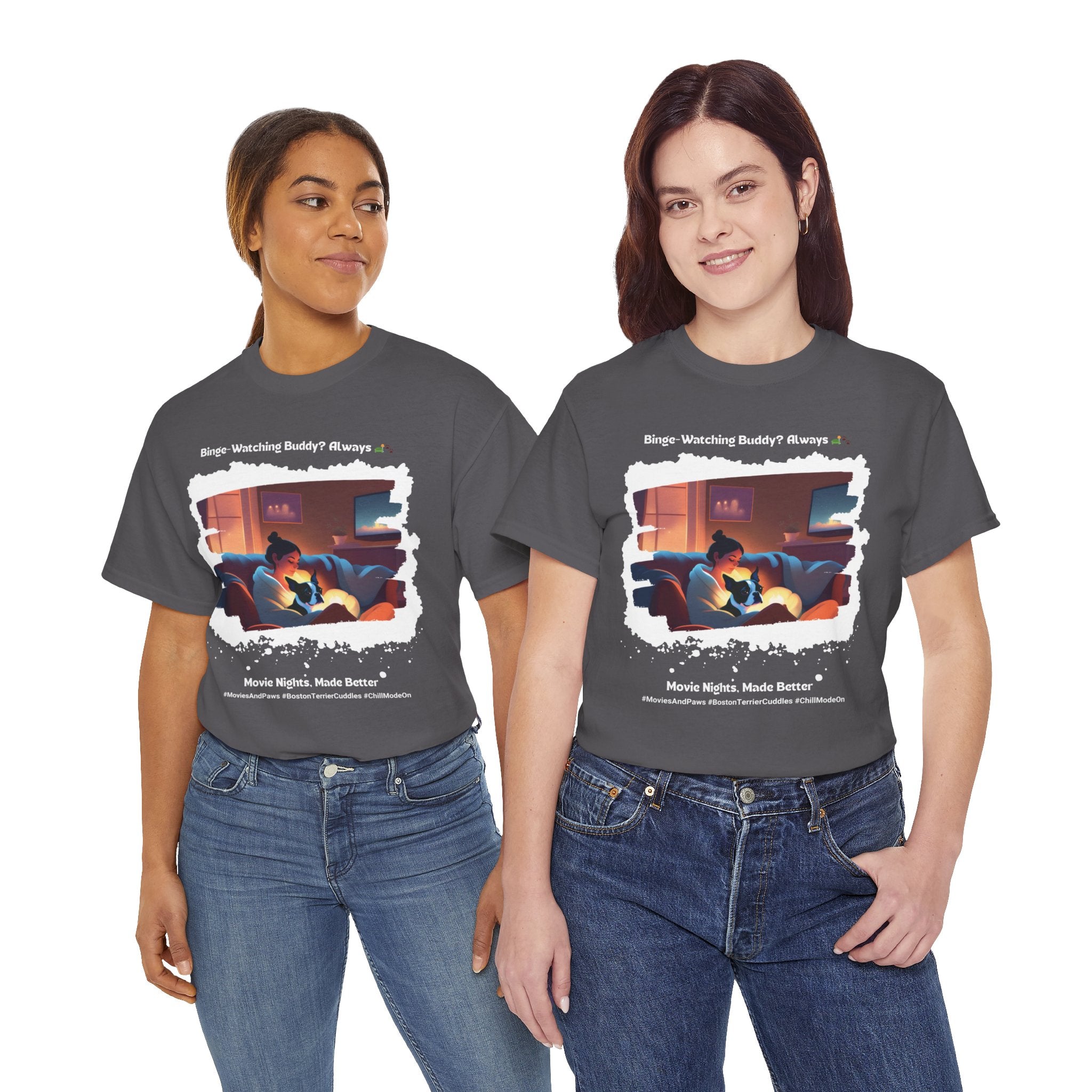 Women's - Movie Nights, Made Better: Boston Terrier T-Shirt