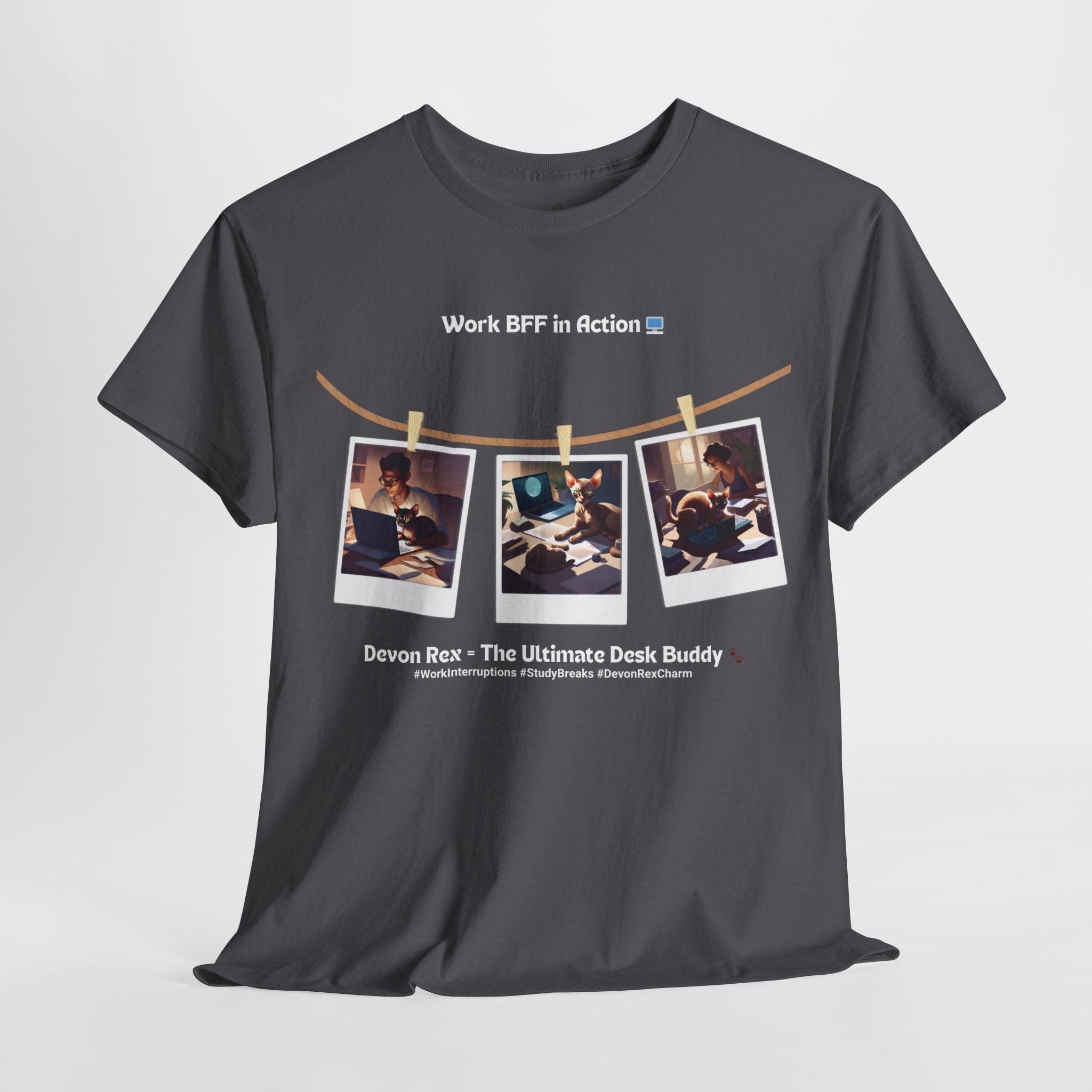 Unisex “The Ultimate Desk Buddy” Devon Rex T‑Shirt – Office Cat Comfort Gift