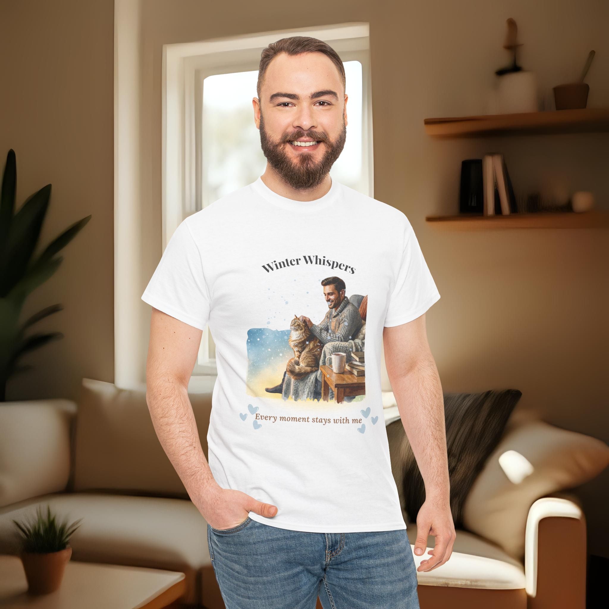 Unisex Personalized T-Shirt – Winter Whispers: Maine Coon Watercolor Portrait Edition