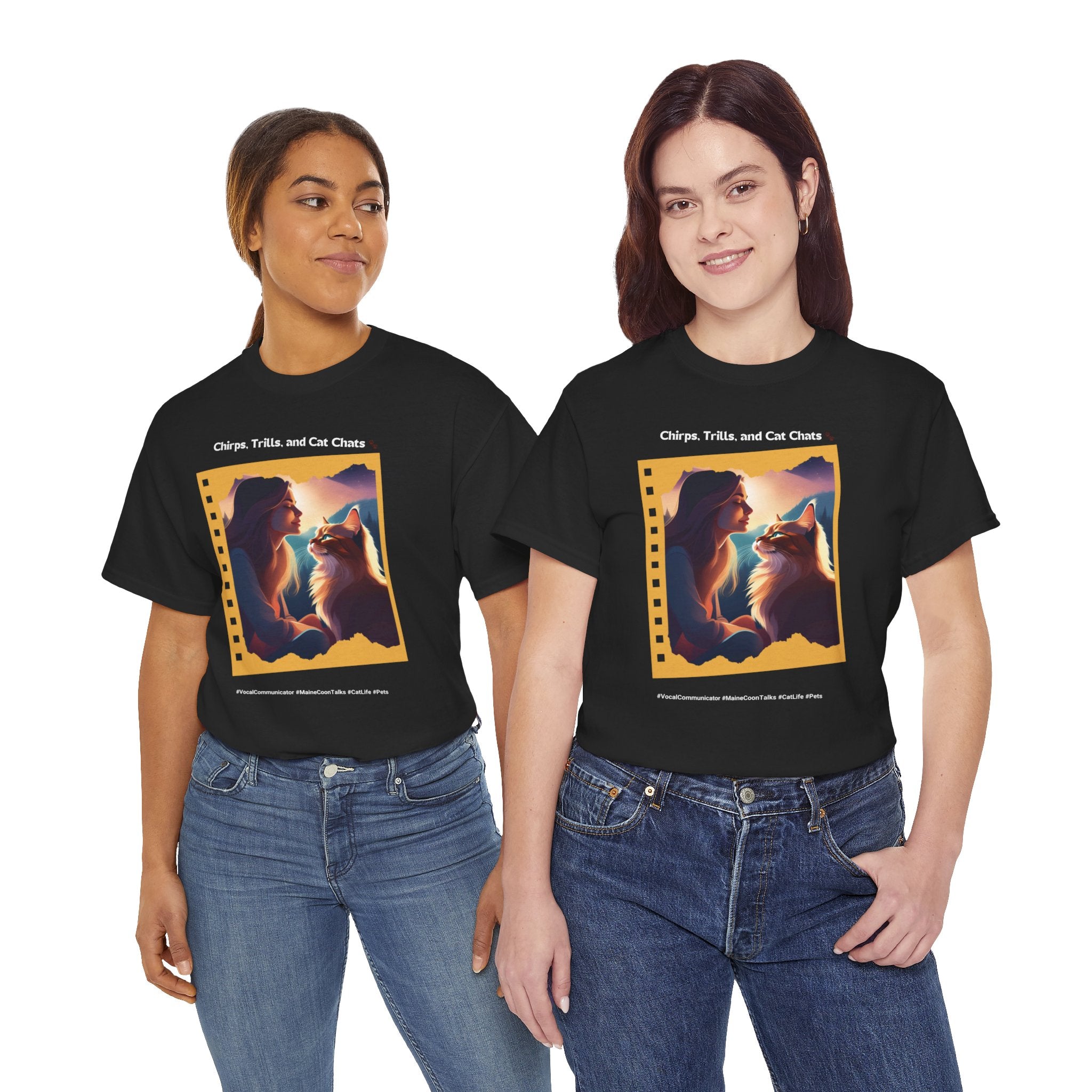 Women's - Chirps, Trills, and Cat Chats: Maine Coon Conversations T-Shirt