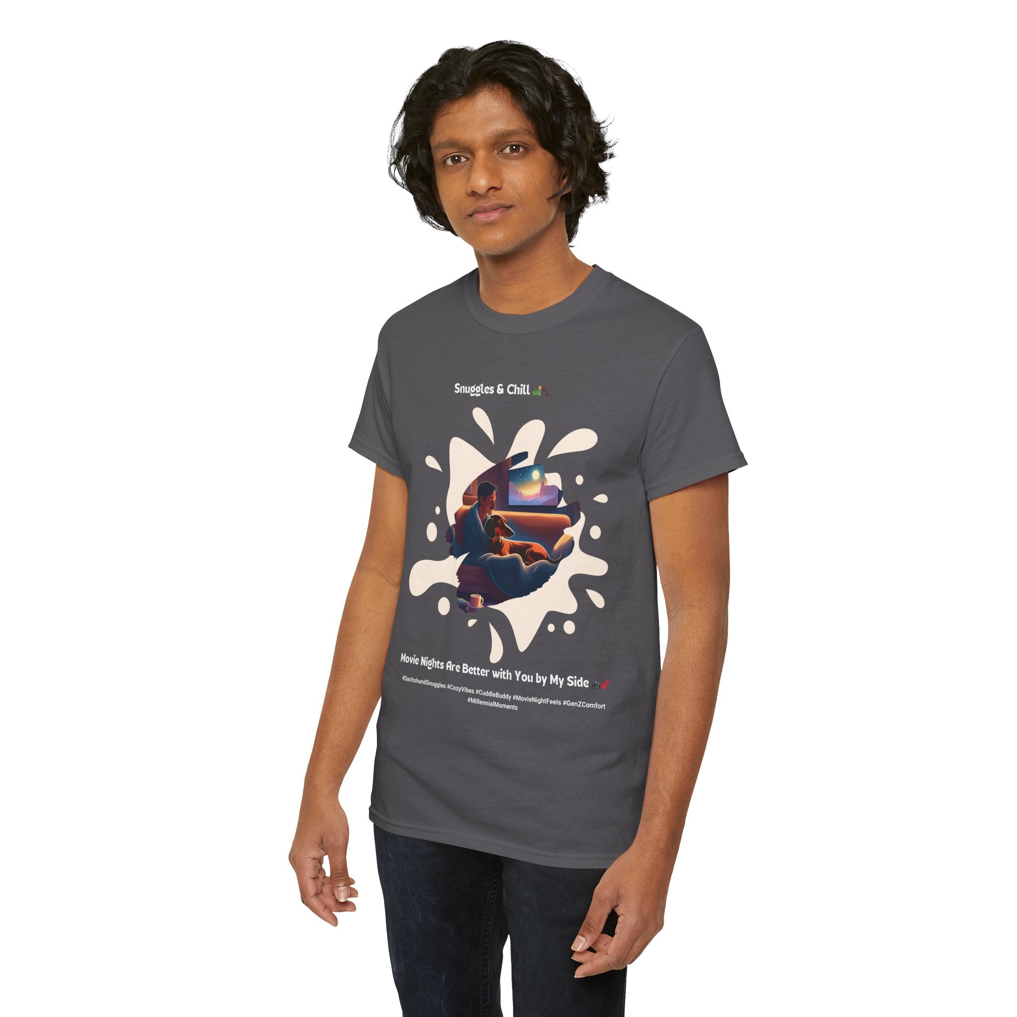Men's - Snuggles & Chill: Dachshund Movie Night T-Shirt
