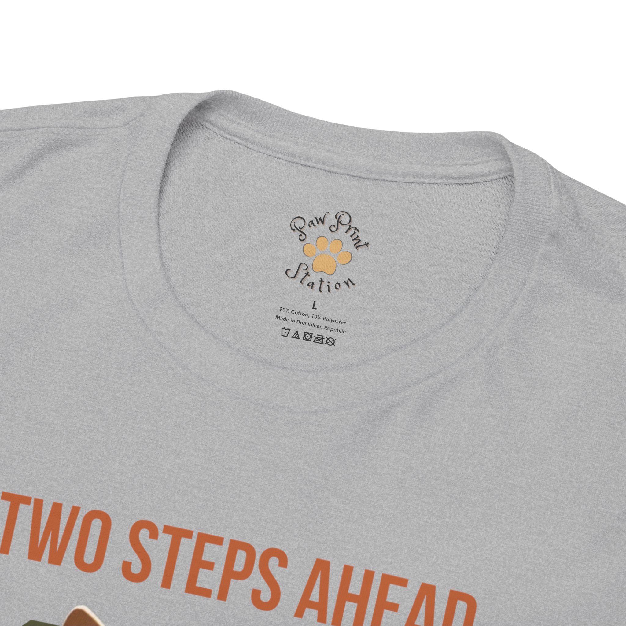 Unisex “Two Steps Ahead” Corgi T-Shirt – Nostalgic Dog Walk Lover Tee