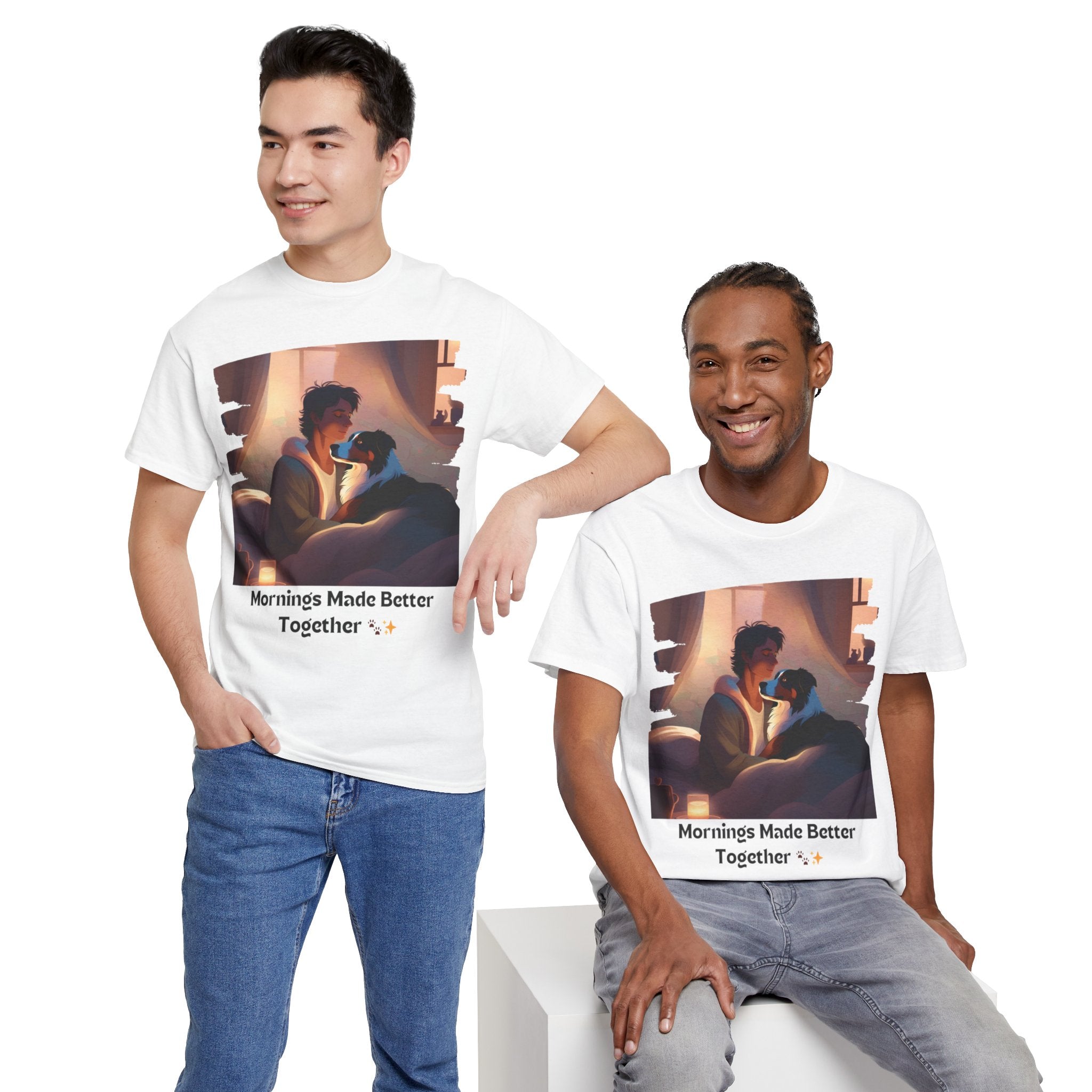 Men’s “Mornings Made Better with My Aussie” T‑Shirt – Morning Pup Dad Gift
