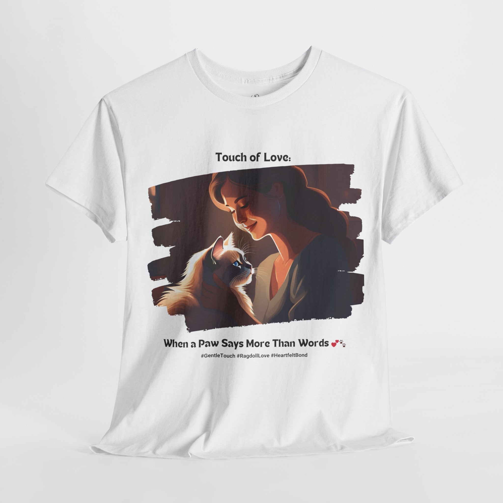 Women’s “Paw‑sitively Adorable” Ragdoll T‑Shirt – Cute Cat Mom Gift