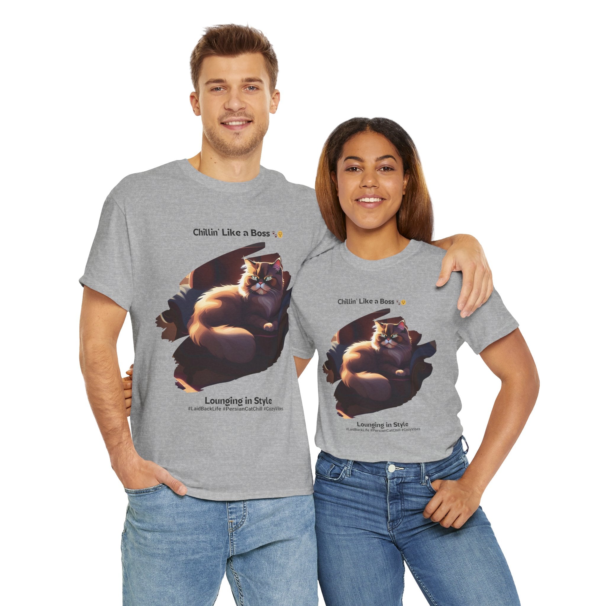 Unisex “Chillin’ Like a Boss” Persian T‑Shirt – Pampered Cat Gift