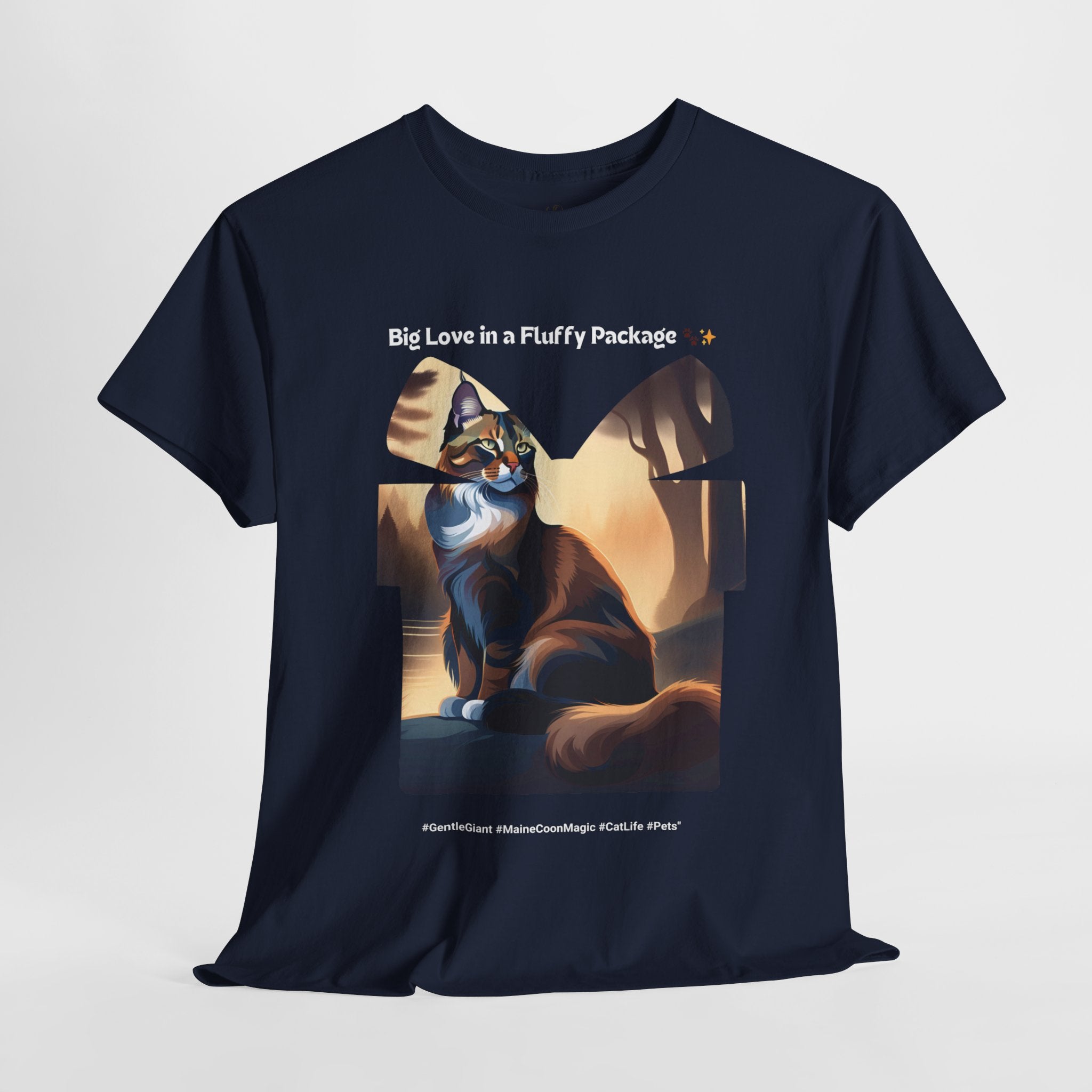 Unisex “Big Love, Small Package” Maine Coon T‑Shirt – Love-Filled Giant Cat Gift