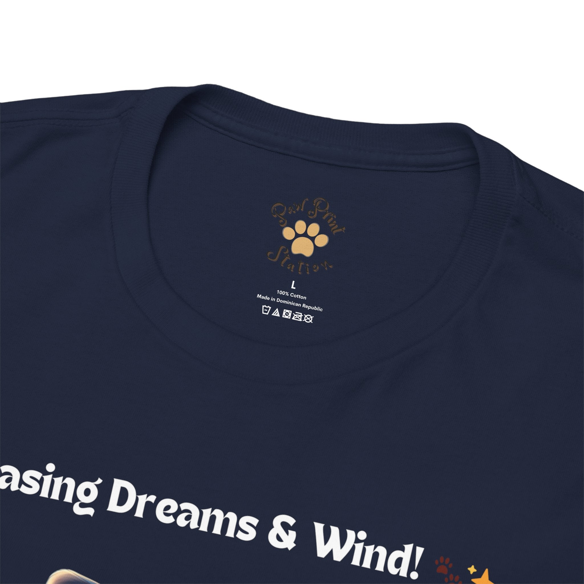 Unisex “Chasing Dreams & Wind” Australian Shepherd T‑Shirt – Adventure Road Tee, Wanderlust Pup Gift