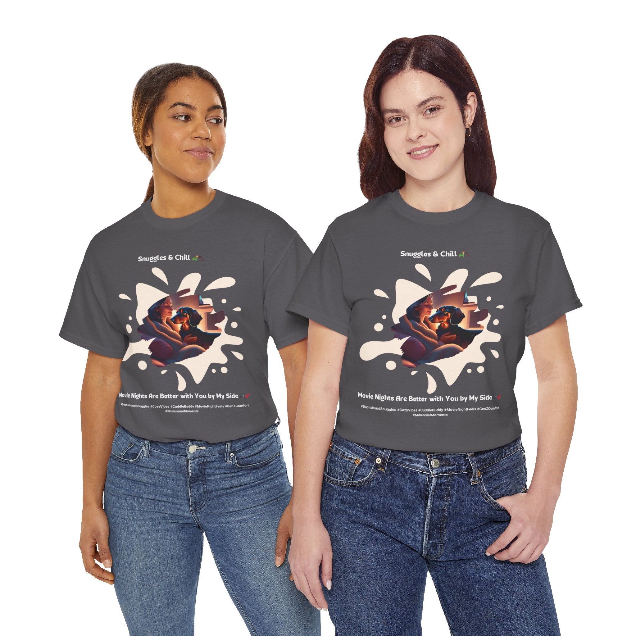 Women's - Snuggles & Chill: Dachshund Movie Night T-Shirt