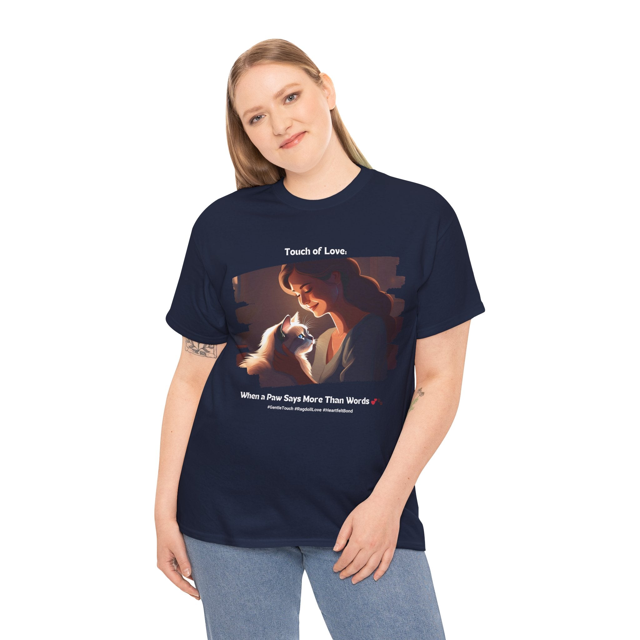 Women’s “Paw‑sitively Adorable” Ragdoll T‑Shirt – Cute Cat Mom Gift