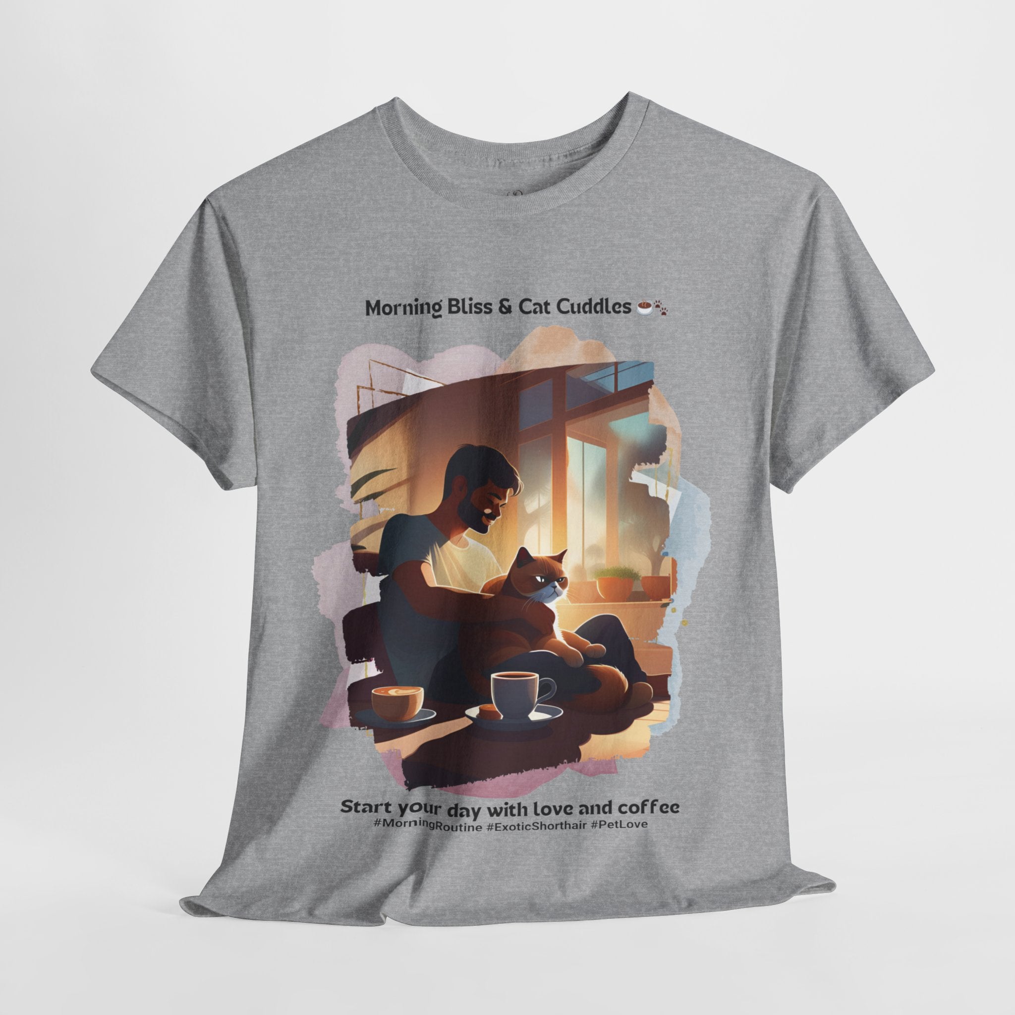 Men's - Morning Bliss & Cat Cuddles: Exotic Shorthair T-Shirt