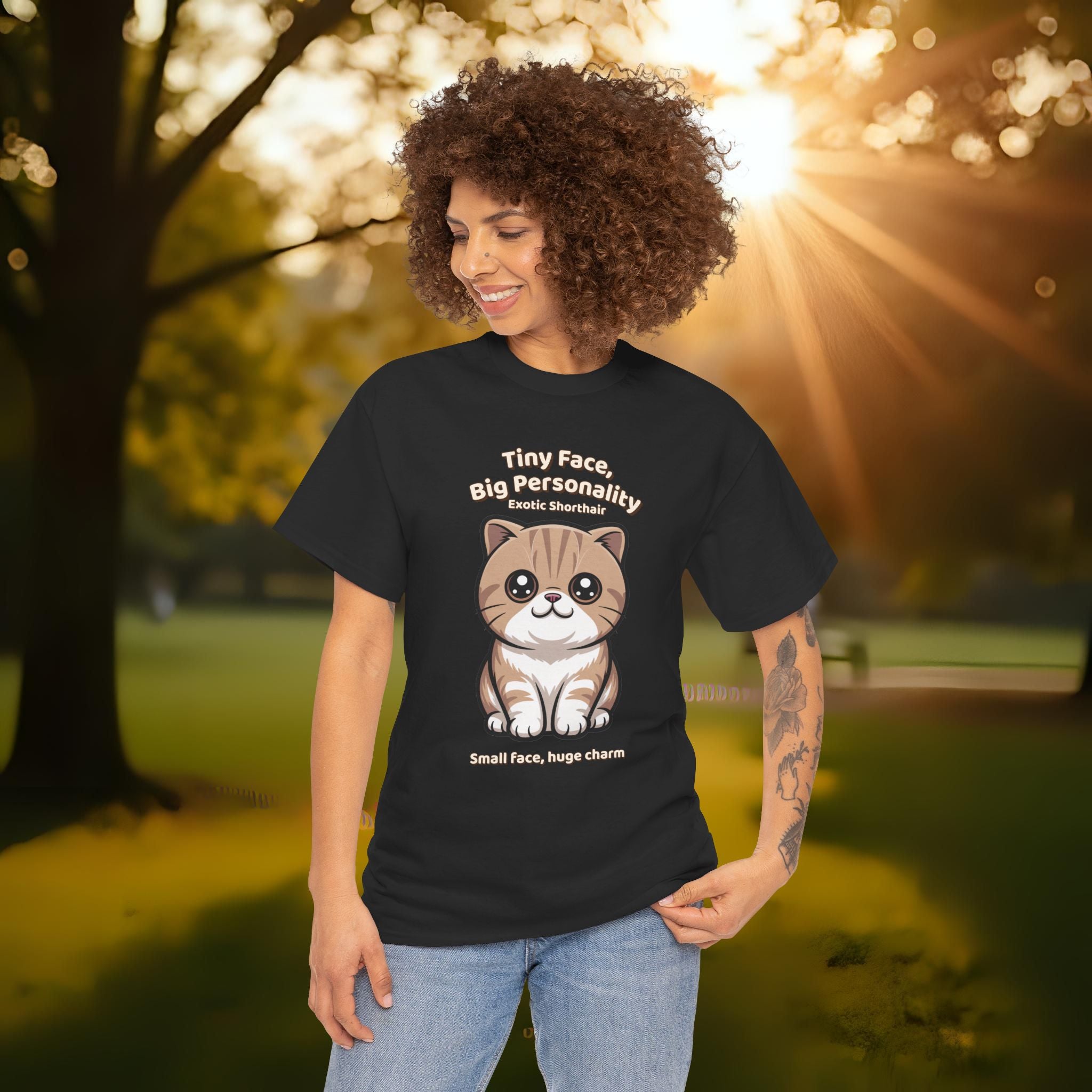 Unisex T-Shirt – Tiny Face, Big Personality: Exotic Shorthair Everyday Moments Edition