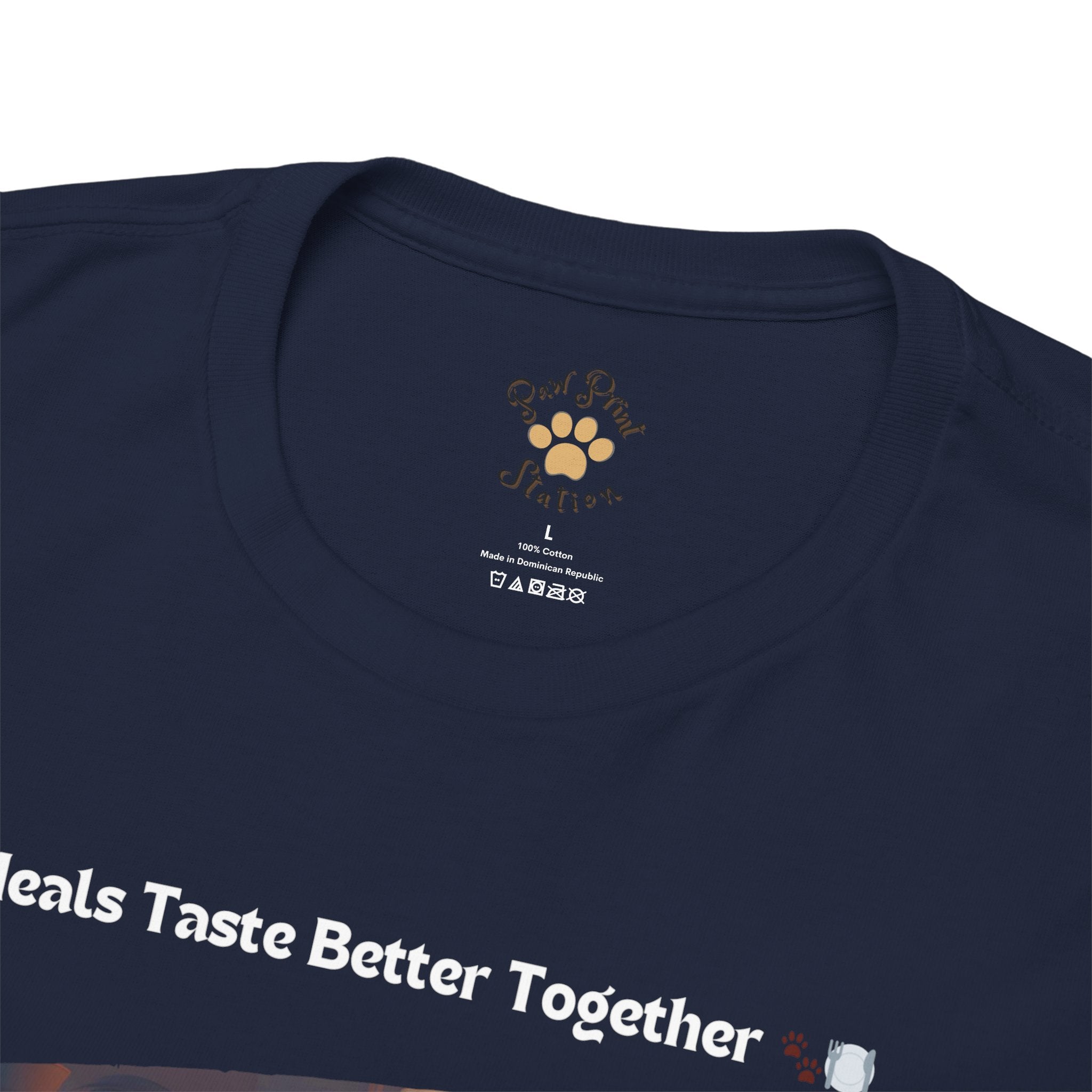 Men’s “Meals Taste Better Together” Maine Coon T‑Shirt – Meal Buddy Cat Dad Gift