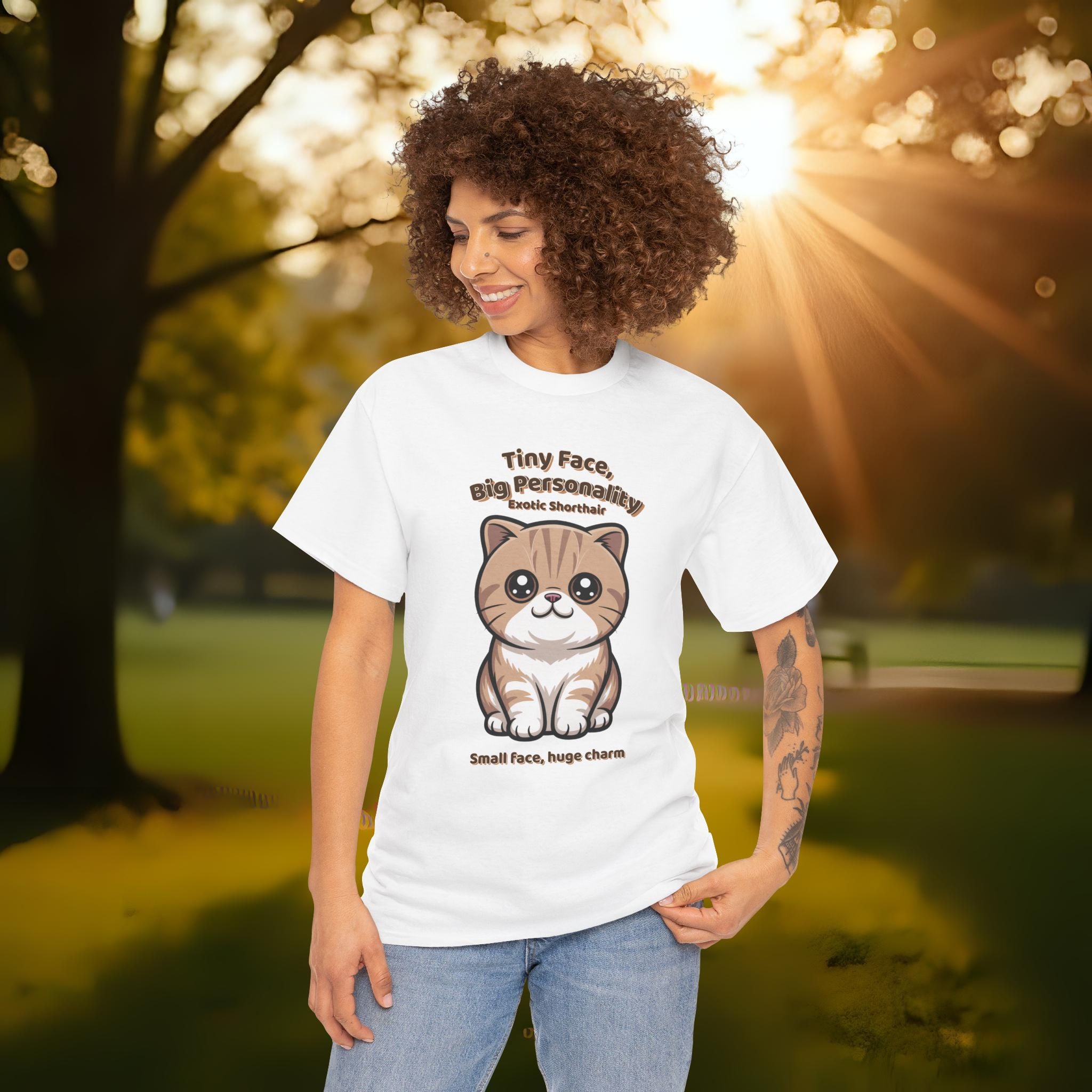 Unisex T-Shirt – Tiny Face, Big Personality: Exotic Shorthair Everyday Moments Edition