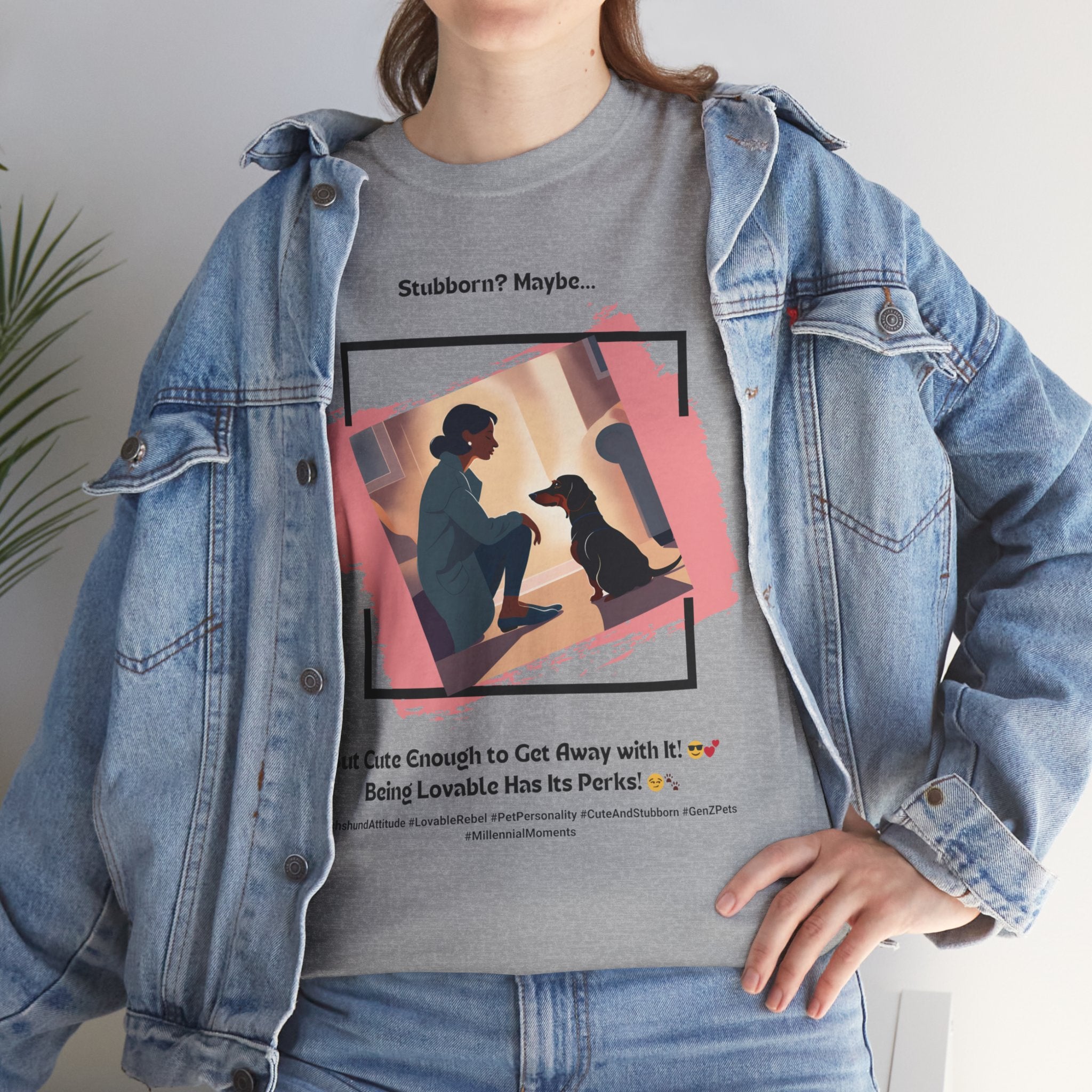Women's - Stubborn? Maybe... But Cute Enough: Dachshund Charm T-Shirt