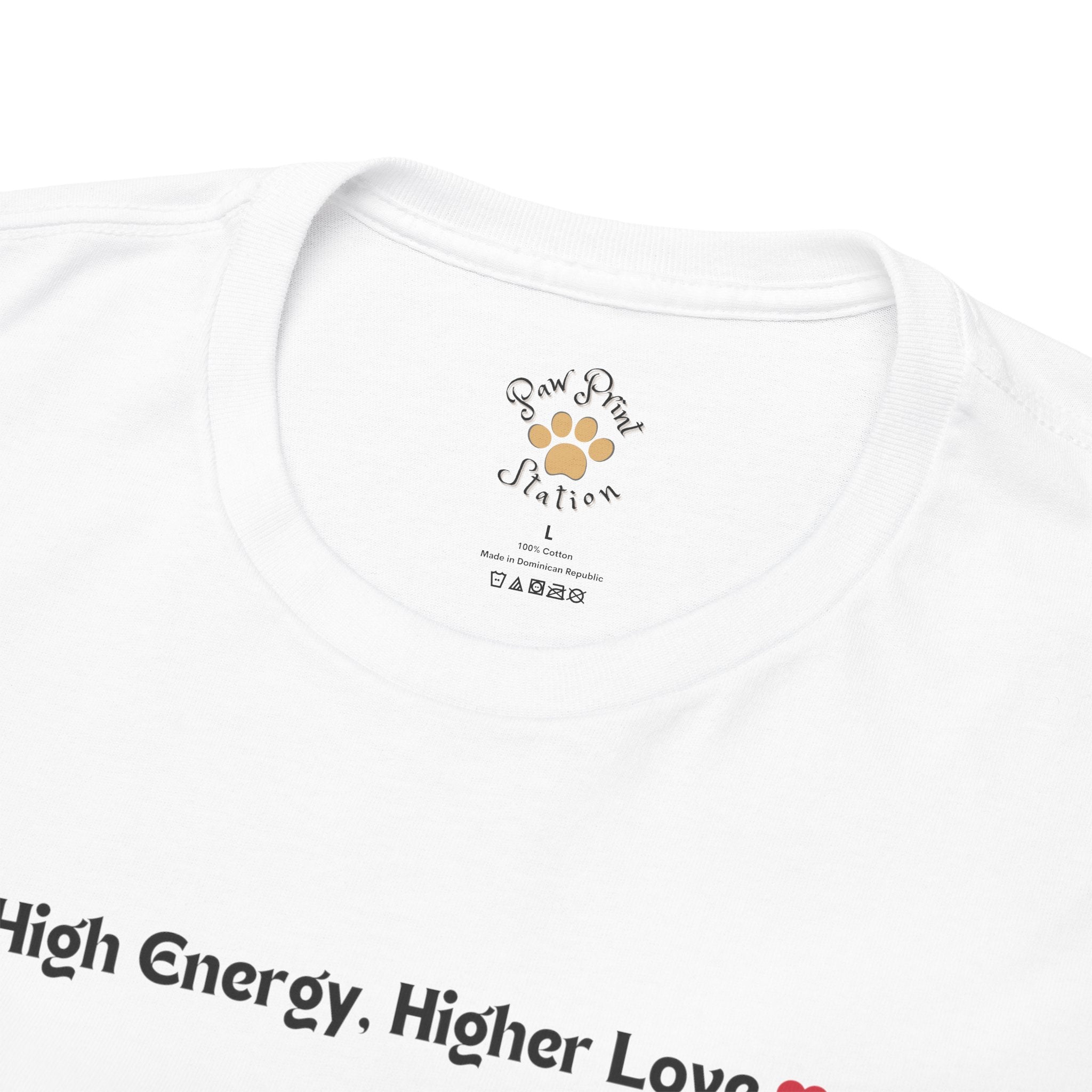 Women’s “High Energy, Higher Love” Australian Shepherd T‑Shirt – Energetic Pup Mom Gift