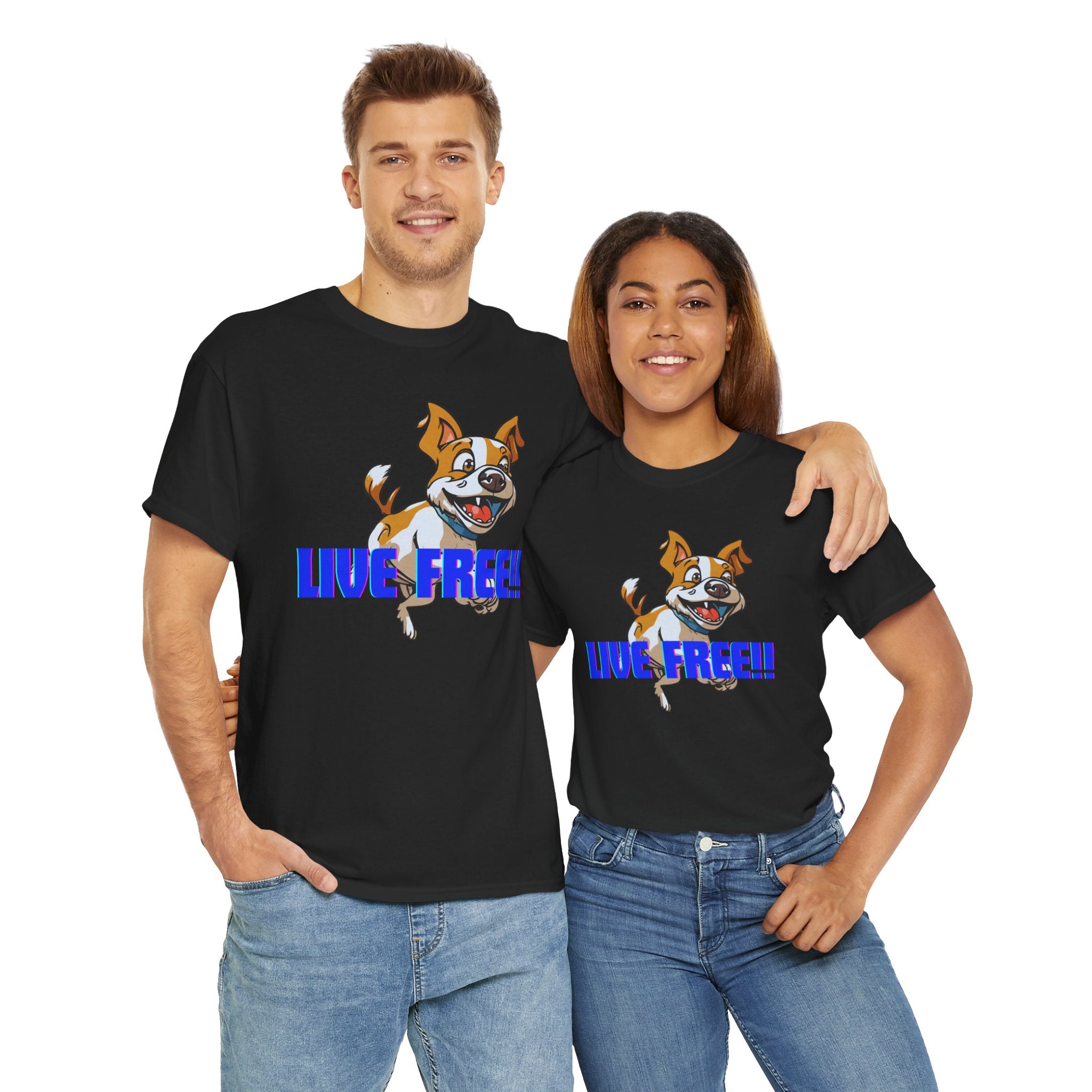 Unisex “Live Free with Your Furry Best Friend” T-Shirt – Adventure Pet Lover Gift
