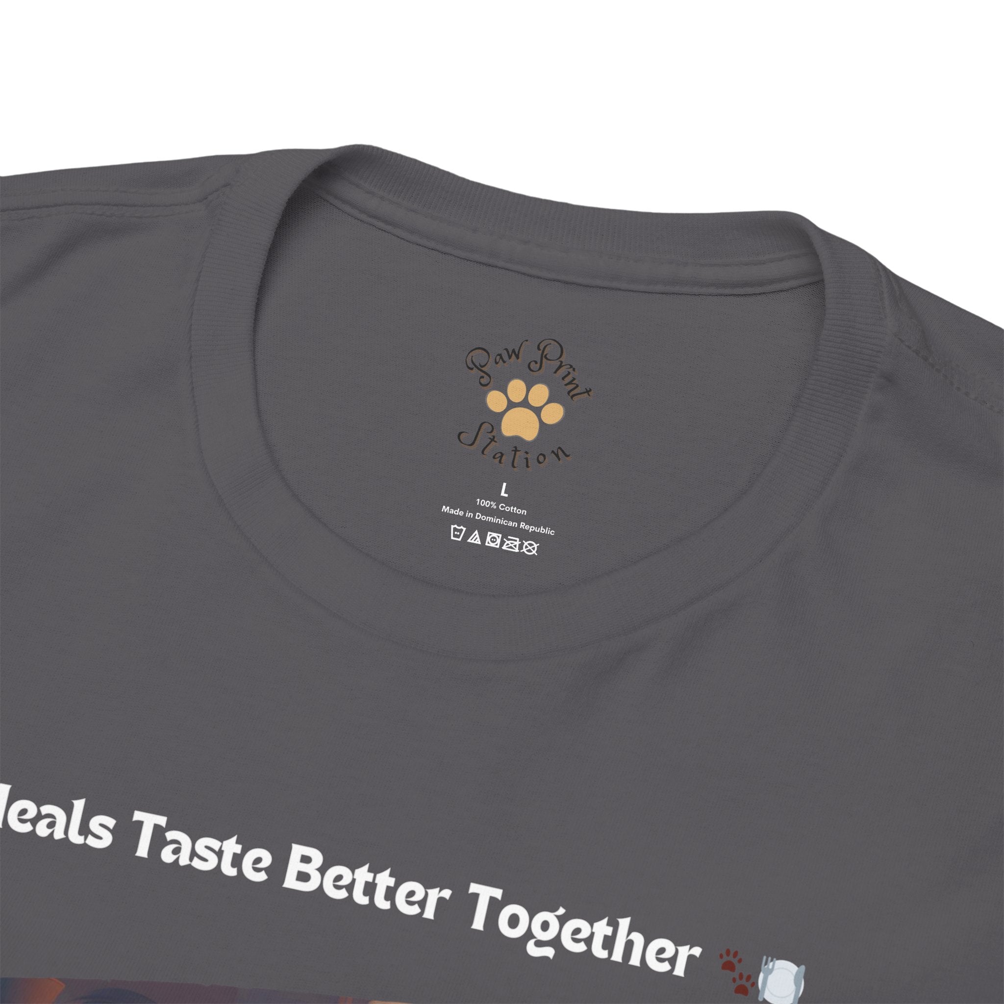 Men’s “Meals Taste Better Together” Maine Coon T‑Shirt – Meal Buddy Cat Dad Gift