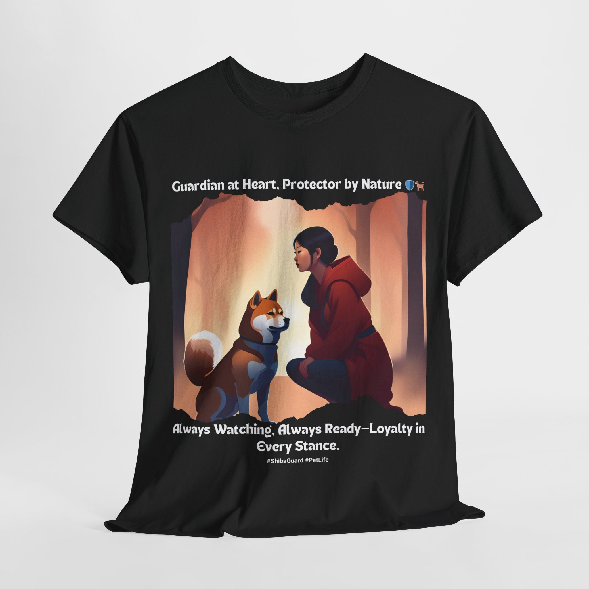 Women’s “Guardian at Heart, Protector by Nature” Shiba Inu T‑Shirt – Loyal Mom Gift
