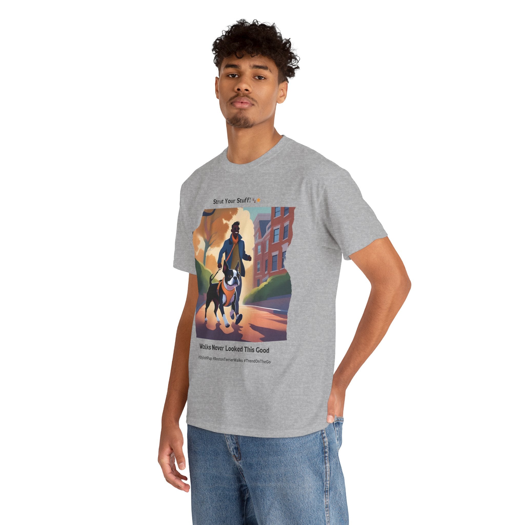 Men's - Stylish Pup: Boston Terrier Fashion T-Shirt