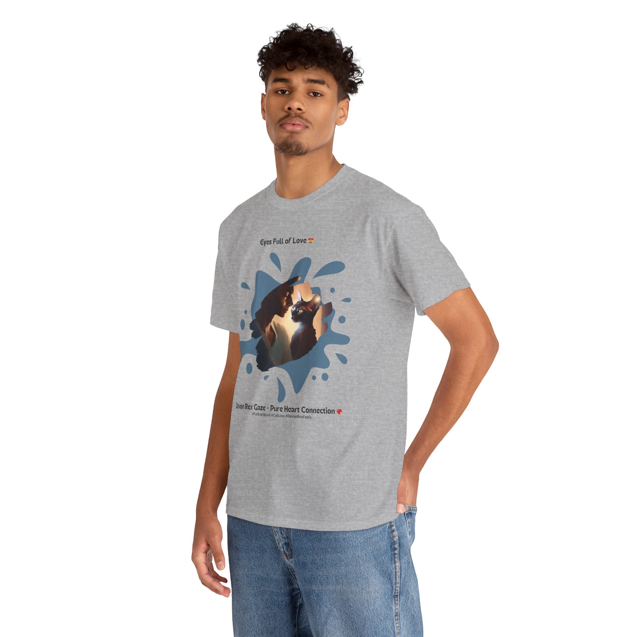 Men’s “Eyes Full of Love” Devon Rex T‑Shirt – Adoring Cat Dad Gift