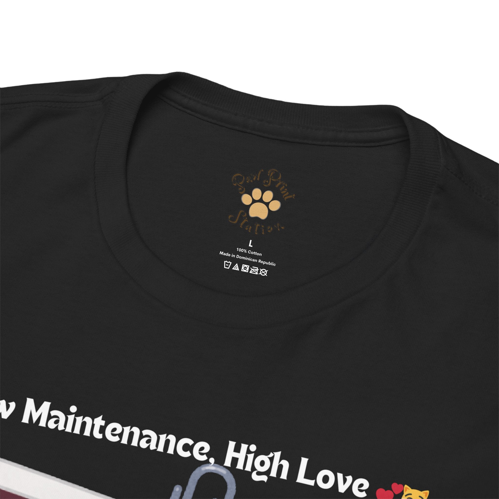 Unisex “Low Maintenance, High Love” Exotic Shorthair T‑Shirt – Easy Loving Cat Gift