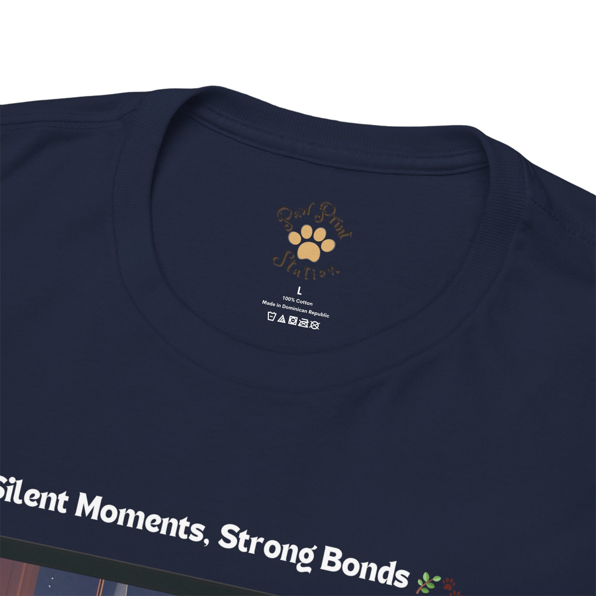 Men’s “Quiet Moments, Strong Bonds” British Shorthair T‑Shirt – Gentle Kitty Dad Gift