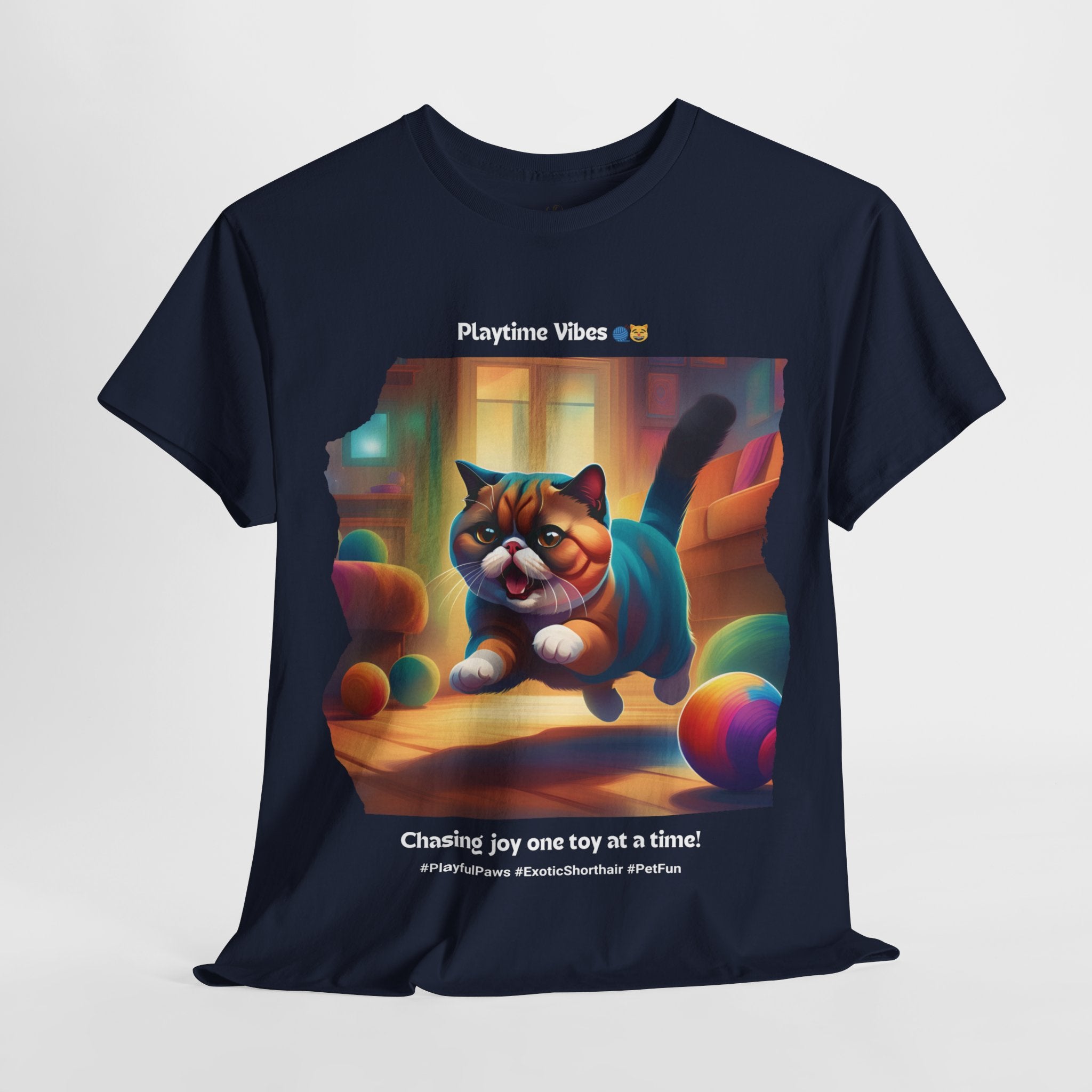 Unisex - Playtime Vibes: Exotic Shorthair Fun T-Shirt