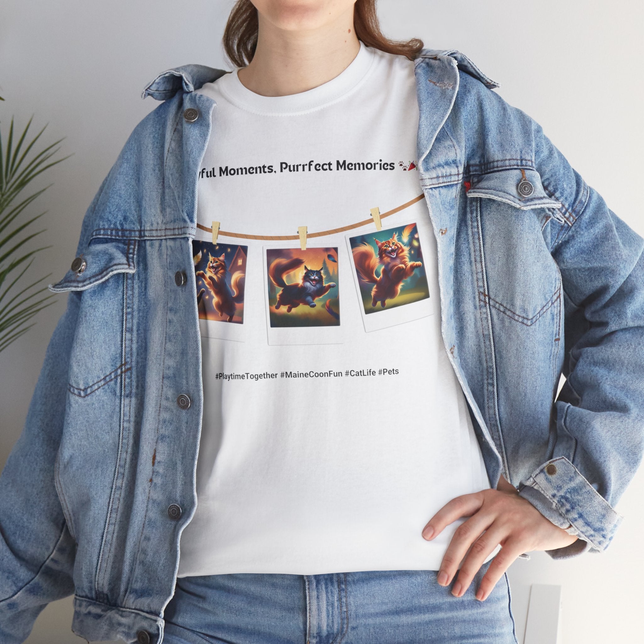 Unisex - Playful Moments, Purrfect Memories: Maine Coon Fun T-Shirt