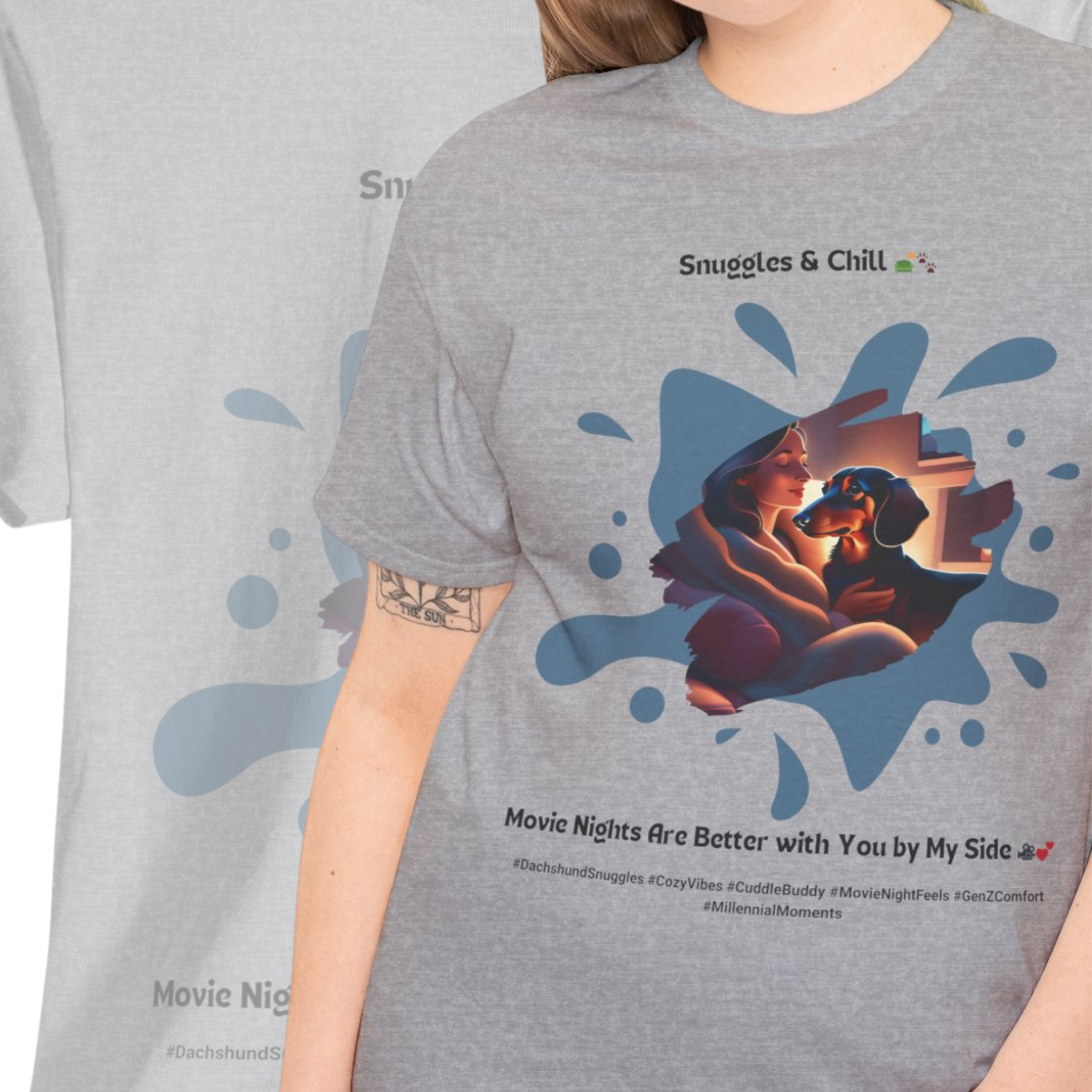 Women's - Snuggles & Chill: Dachshund Movie Night T-Shirt