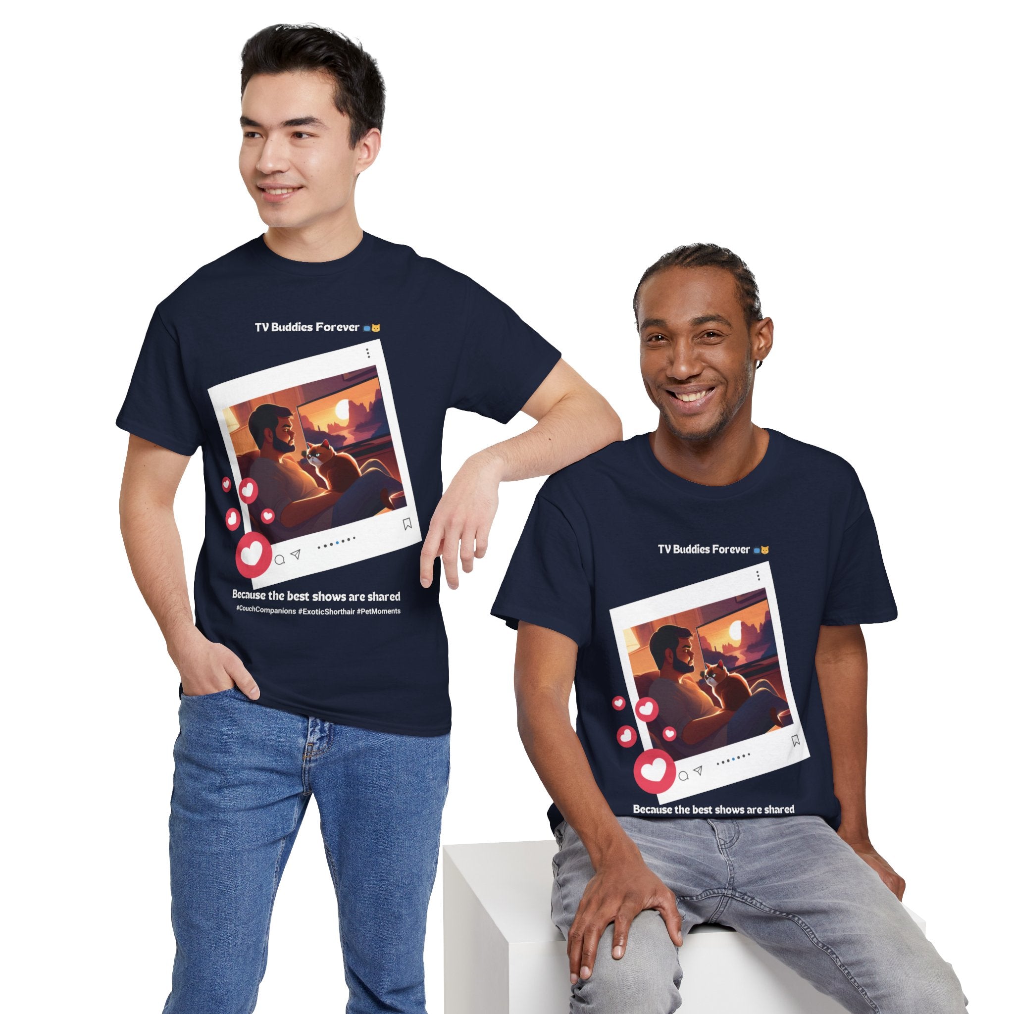 Men's - TV Buddies Forever: Exotic Shorthair Love T-Shirt