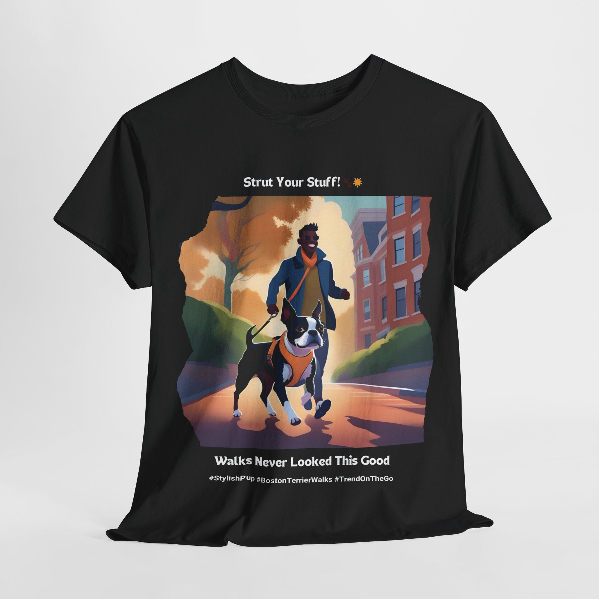 Men's - Stylish Pup: Boston Terrier Fashion T-Shirt
