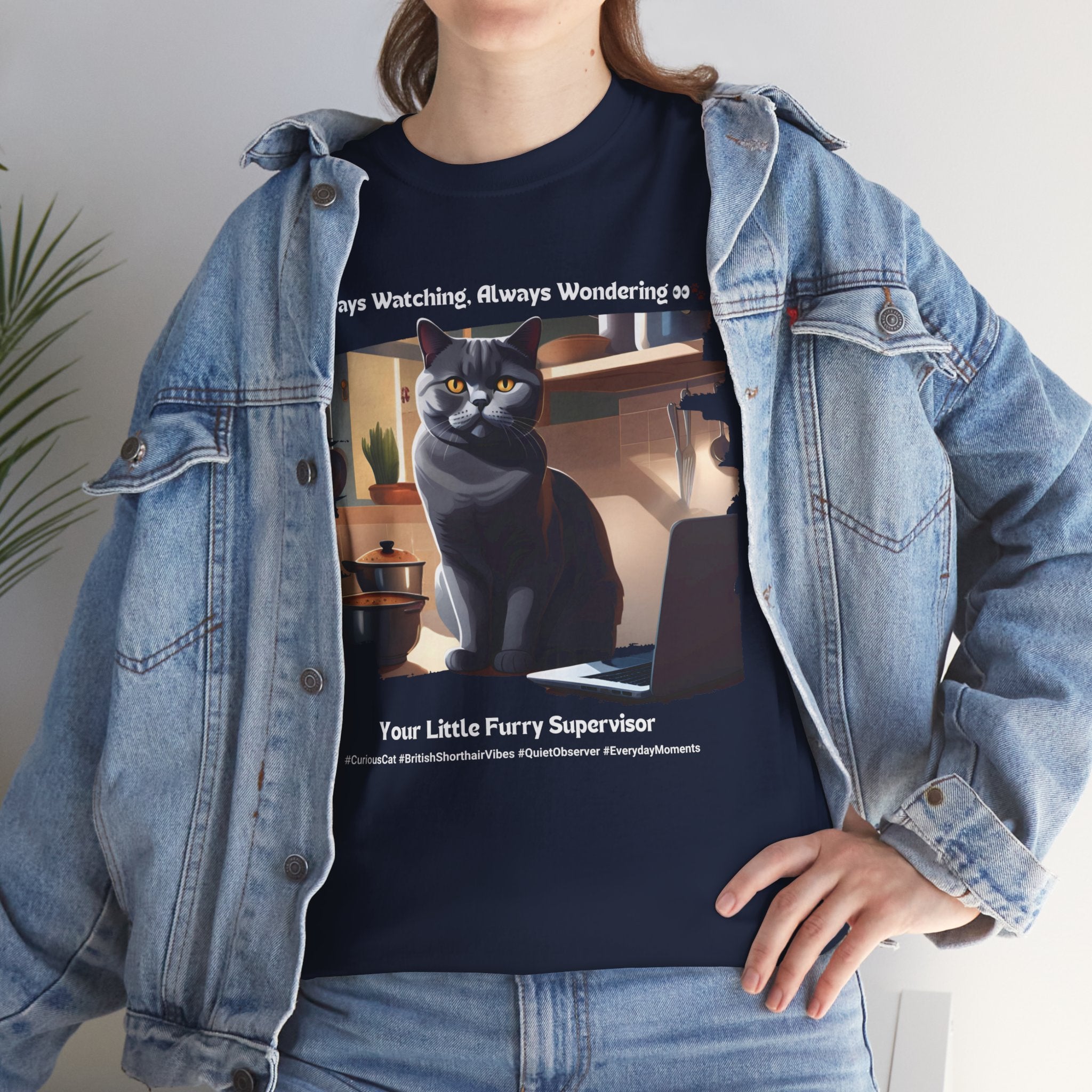Unisex “Quiet Observer” British Shorthair T‑Shirt – Observant Kitty Gift