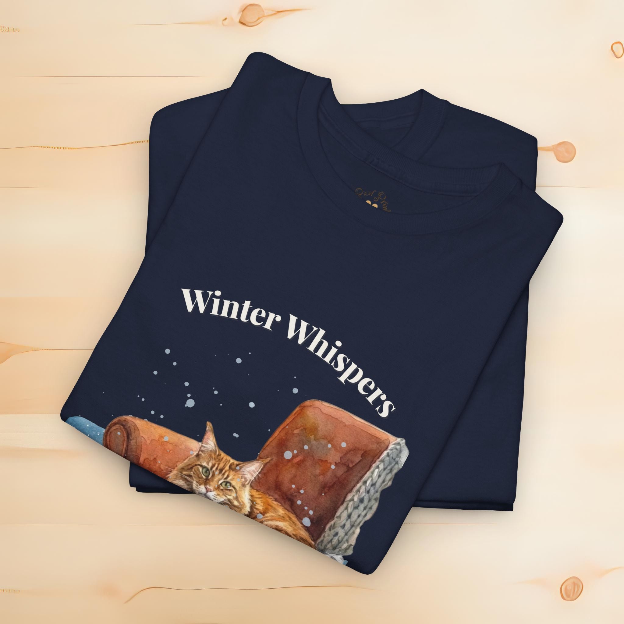 Unisex Personalized T-Shirt – Winter Whispers: Maine Coon Watercolor Portrait Edition