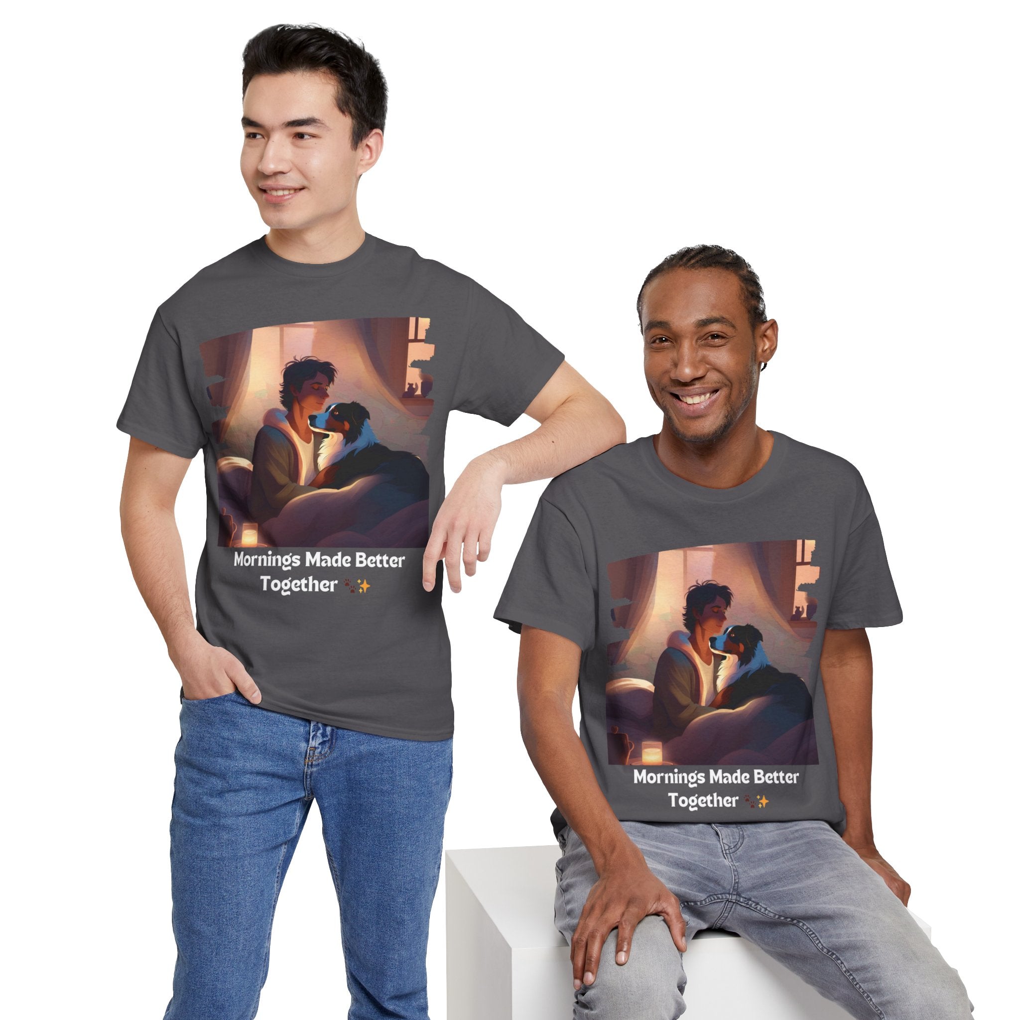 Men’s “Mornings Made Better with My Aussie” T‑Shirt – Morning Pup Dad Gift