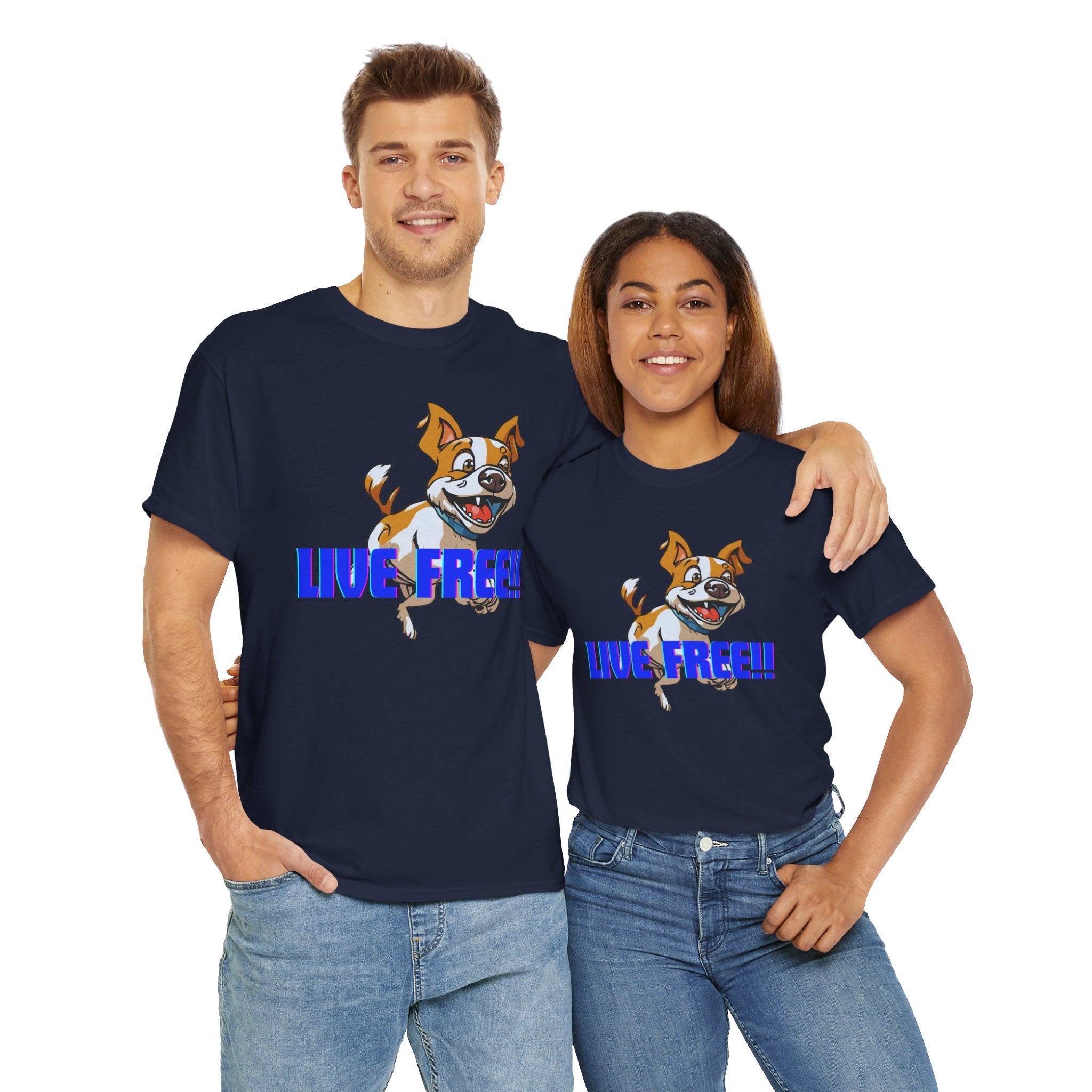 Unisex “Live Free with Your Furry Best Friend” T-Shirt – Adventure Pet Lover Gift