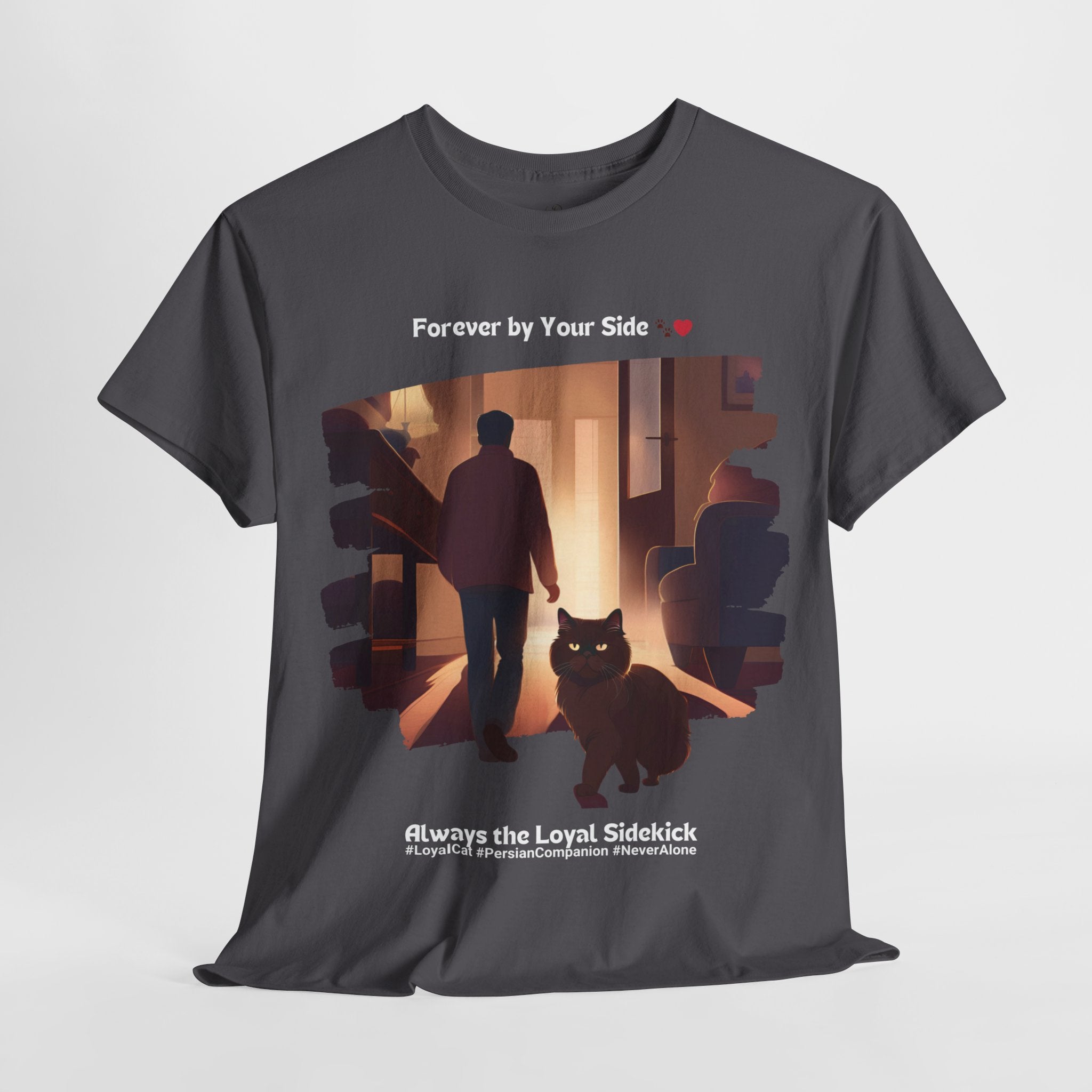 Men’s “Forever by Your Side” Persian T‑Shirt – Loyal Cat Dad Gift