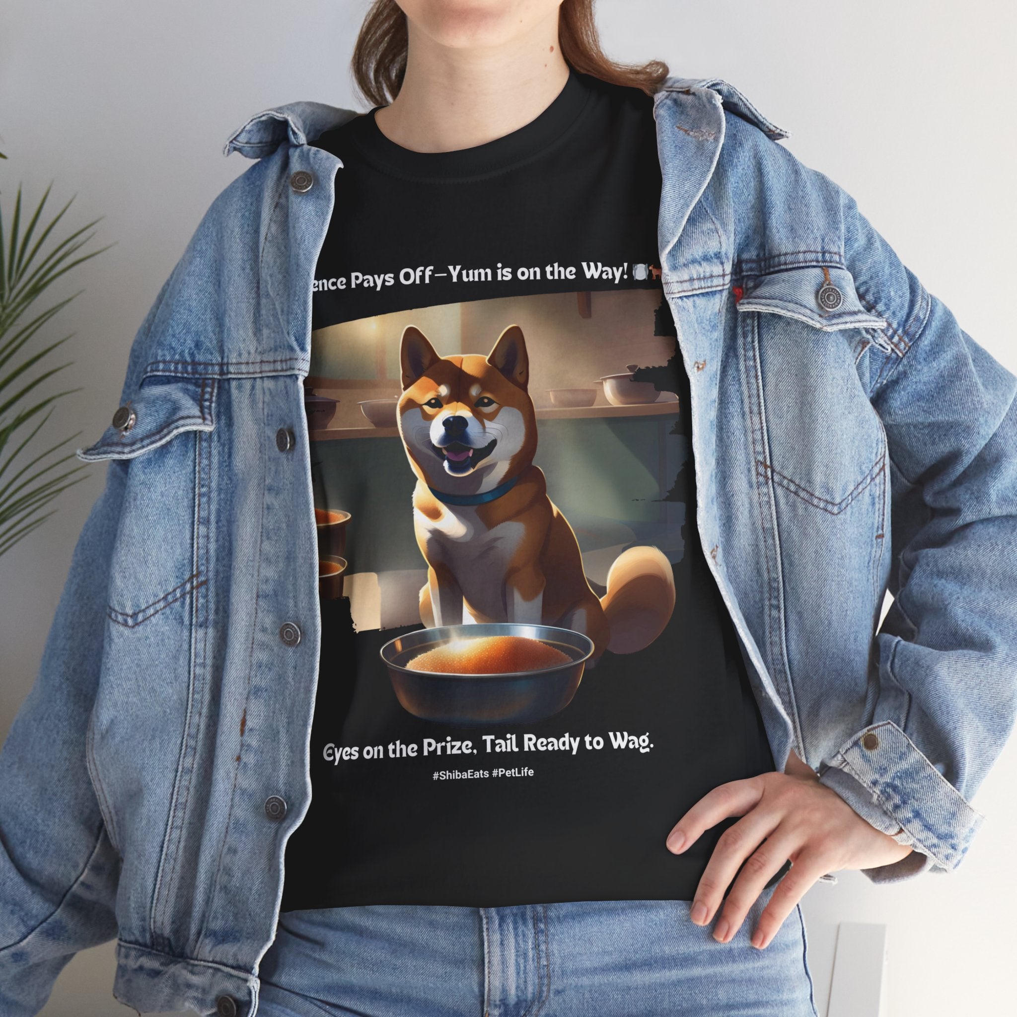 Unisex “Patience Pays Off: Shiba Inu Treats” T‑Shirt – Good Pup Reward Gift