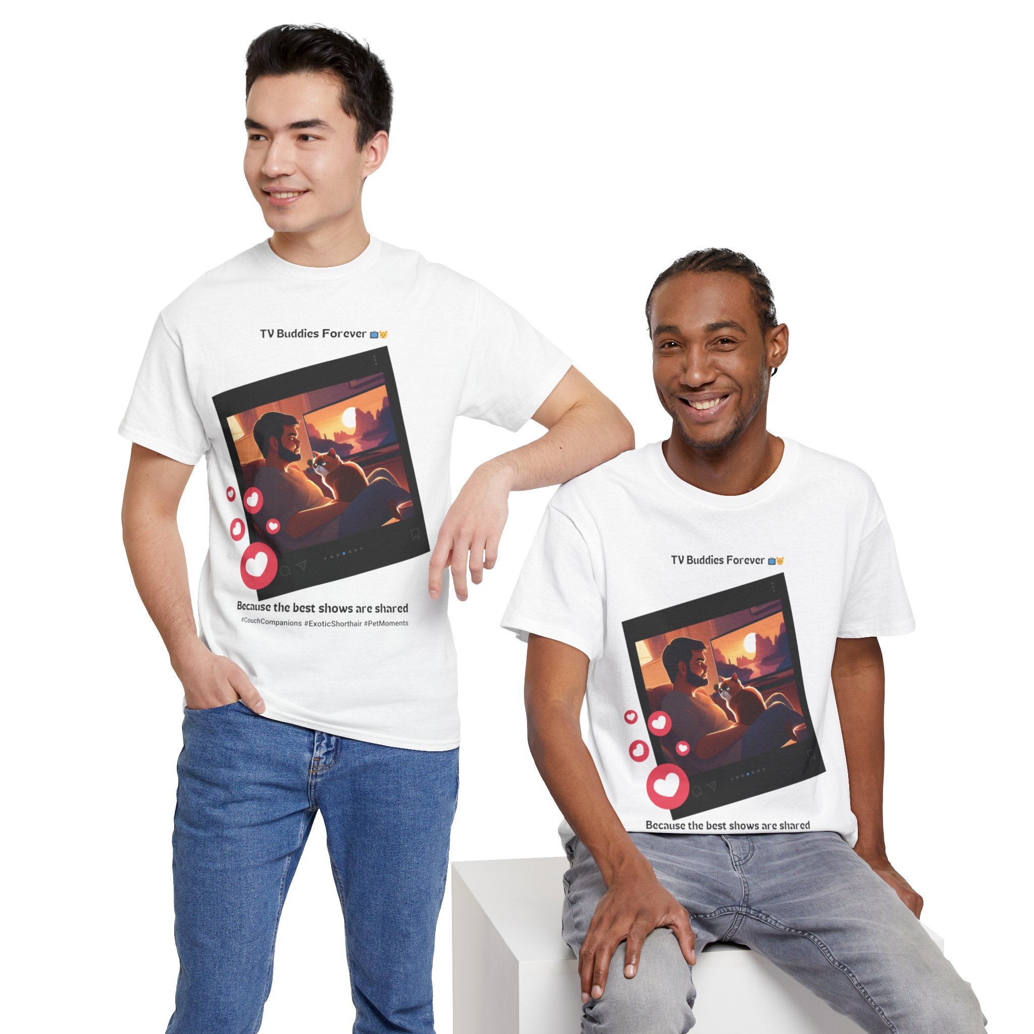 Men's - TV Buddies Forever: Exotic Shorthair Love T-Shirt