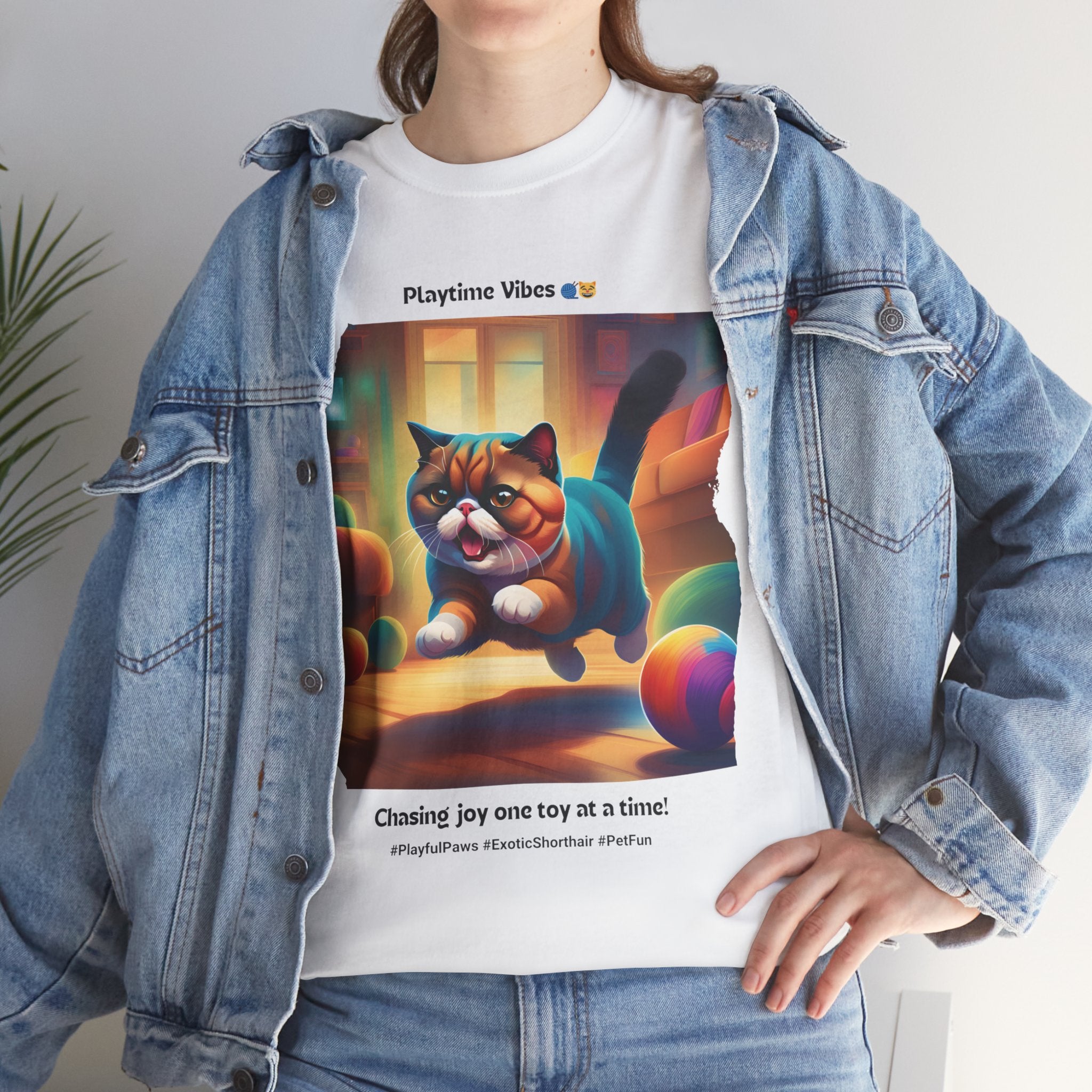 Unisex - Playtime Vibes: Exotic Shorthair Fun T-Shirt