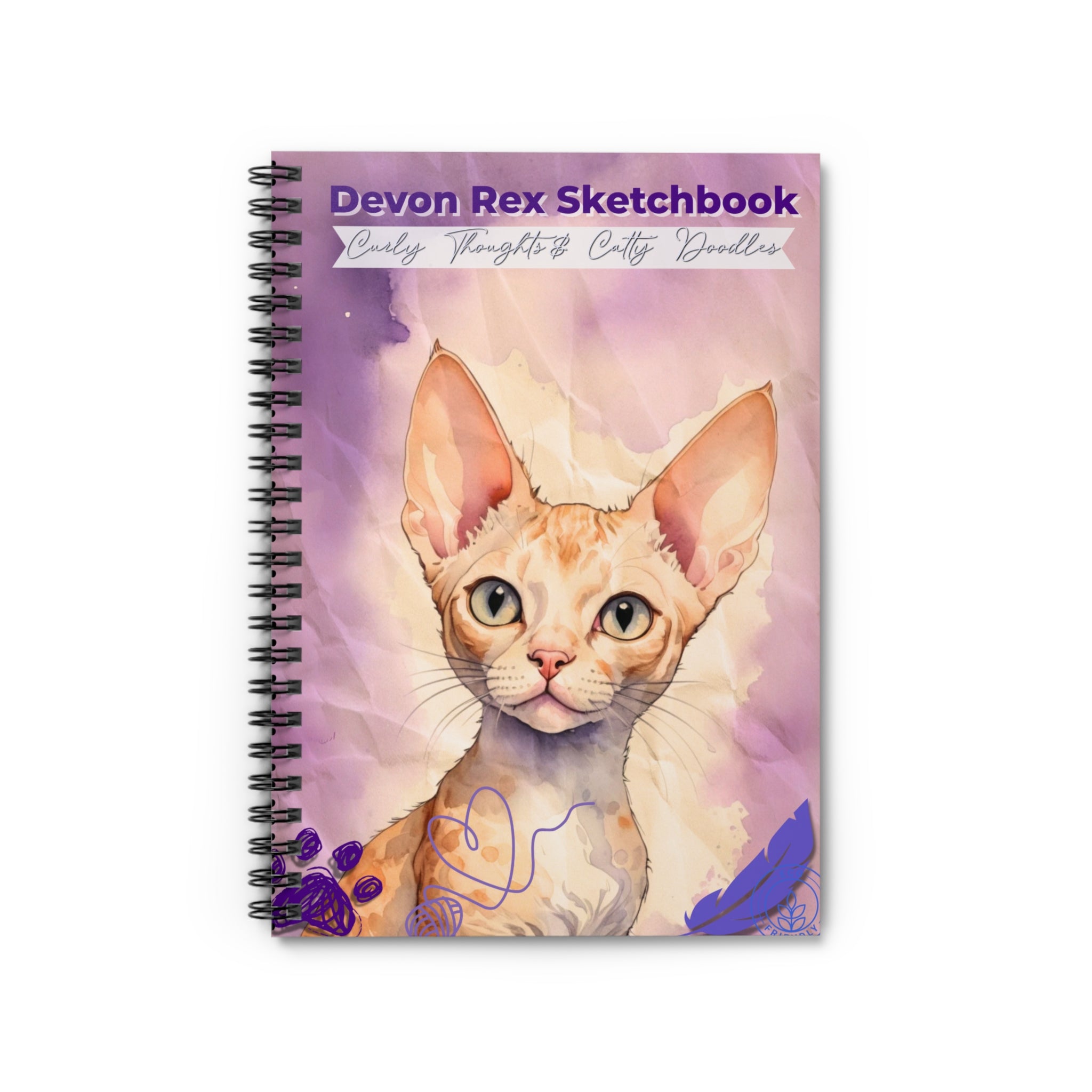 Devon Rex Sketchbook - Artistic Cat Journal for Creatives, Gifts for Cat Lovers, Cute Doodle Notebook, Cat-Themed Stationery, Pet Sketchpad
