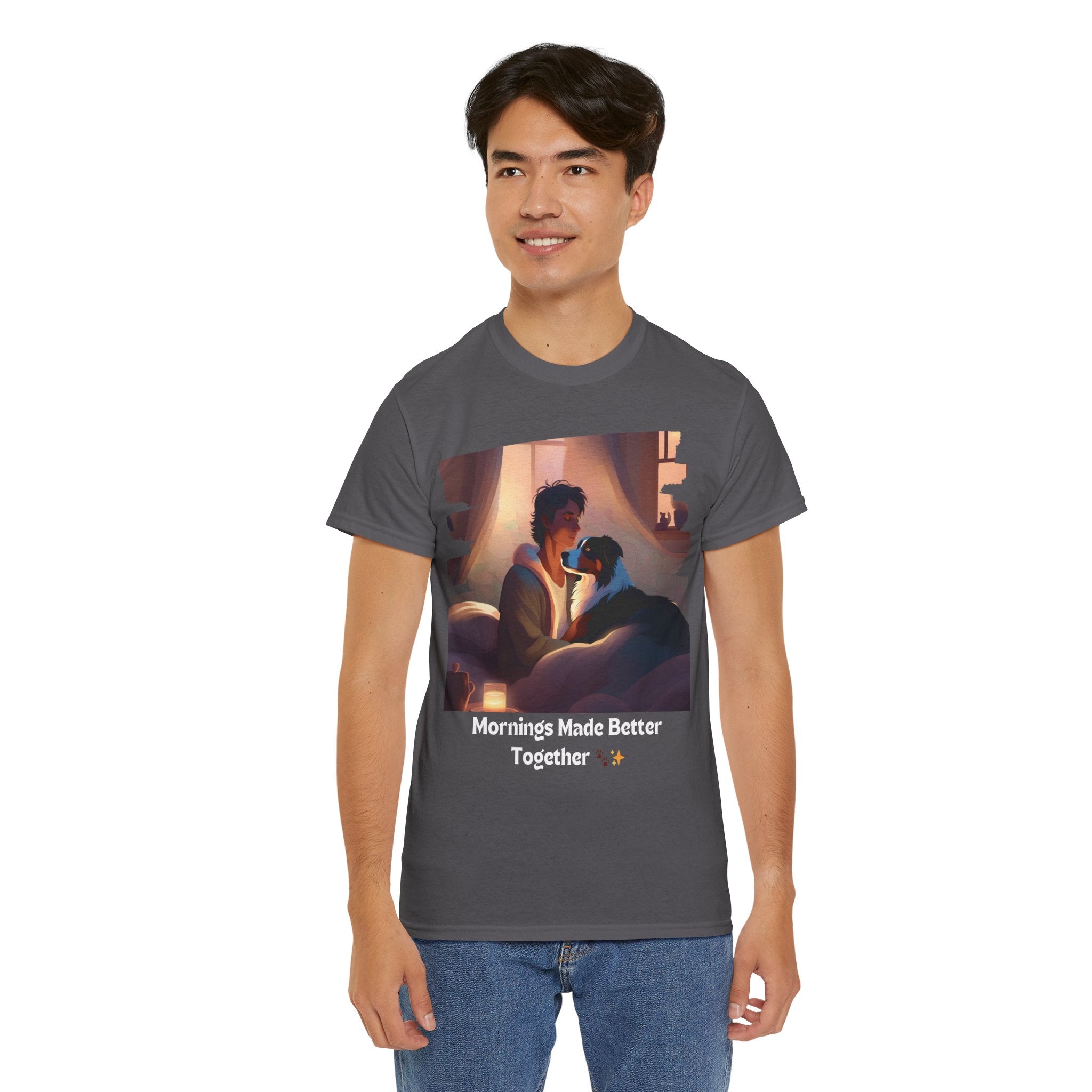 Men’s “Mornings Made Better with My Aussie” T‑Shirt – Morning Pup Dad Gift