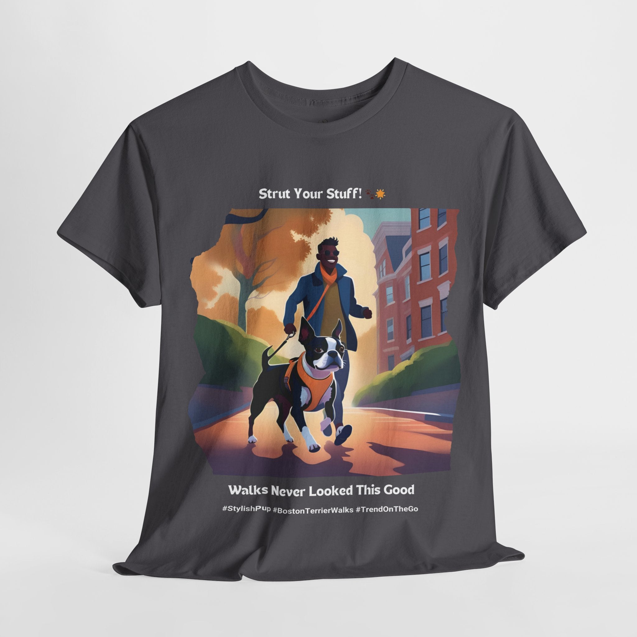 Men's - Stylish Pup: Boston Terrier Fashion T-Shirt
