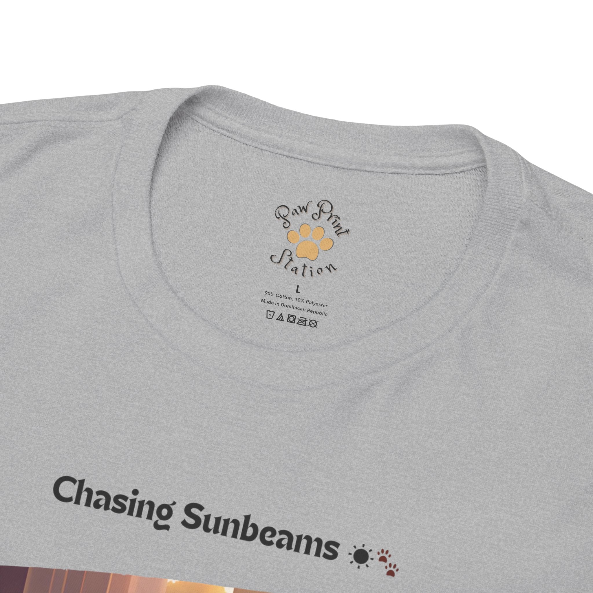 Unisex “Chasing Sunbeams” Dachshund T‑Shirt – Relaxed Pup Gift