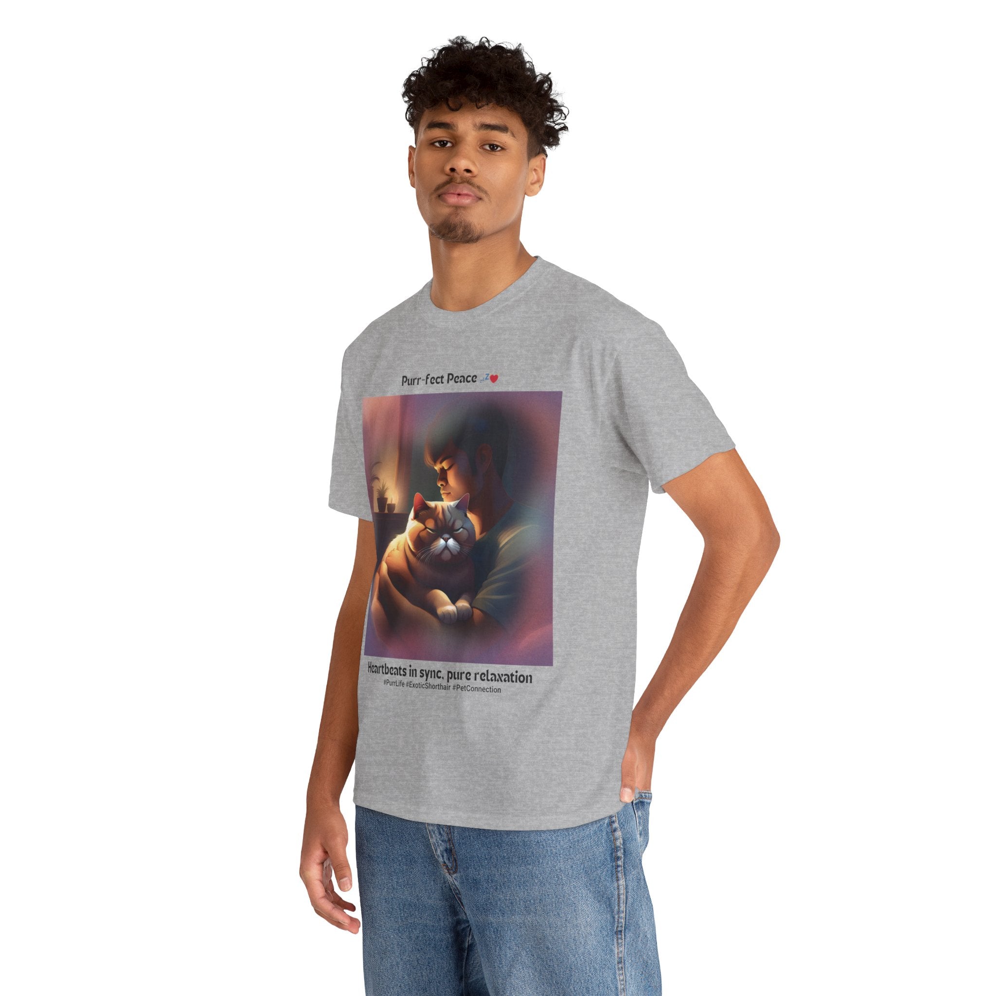 Men's - Purr-fect Peace: Exotic Shorthair Zen T-Shirt