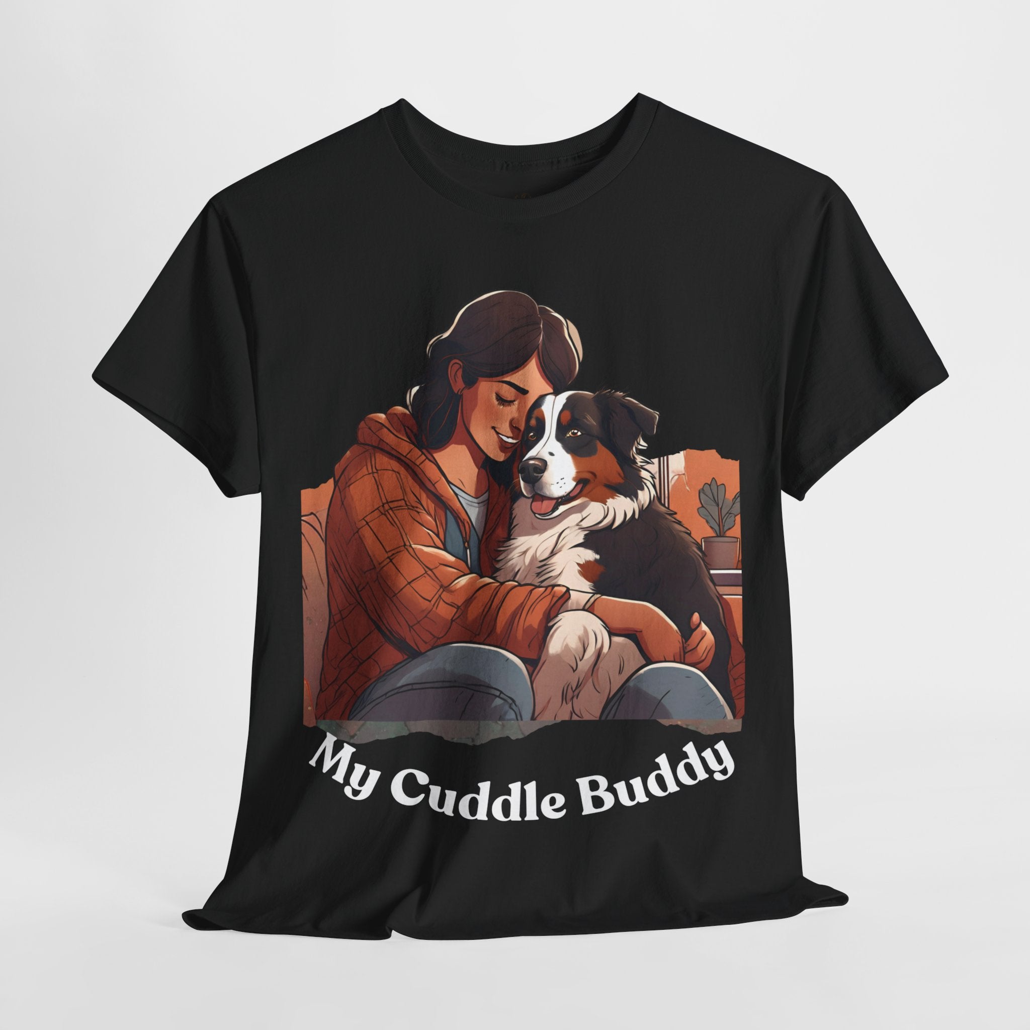Women’s “My Cuddle Buddy” Australian Shepherd T‑Shirt – Snuggle Partner Mom Gift
