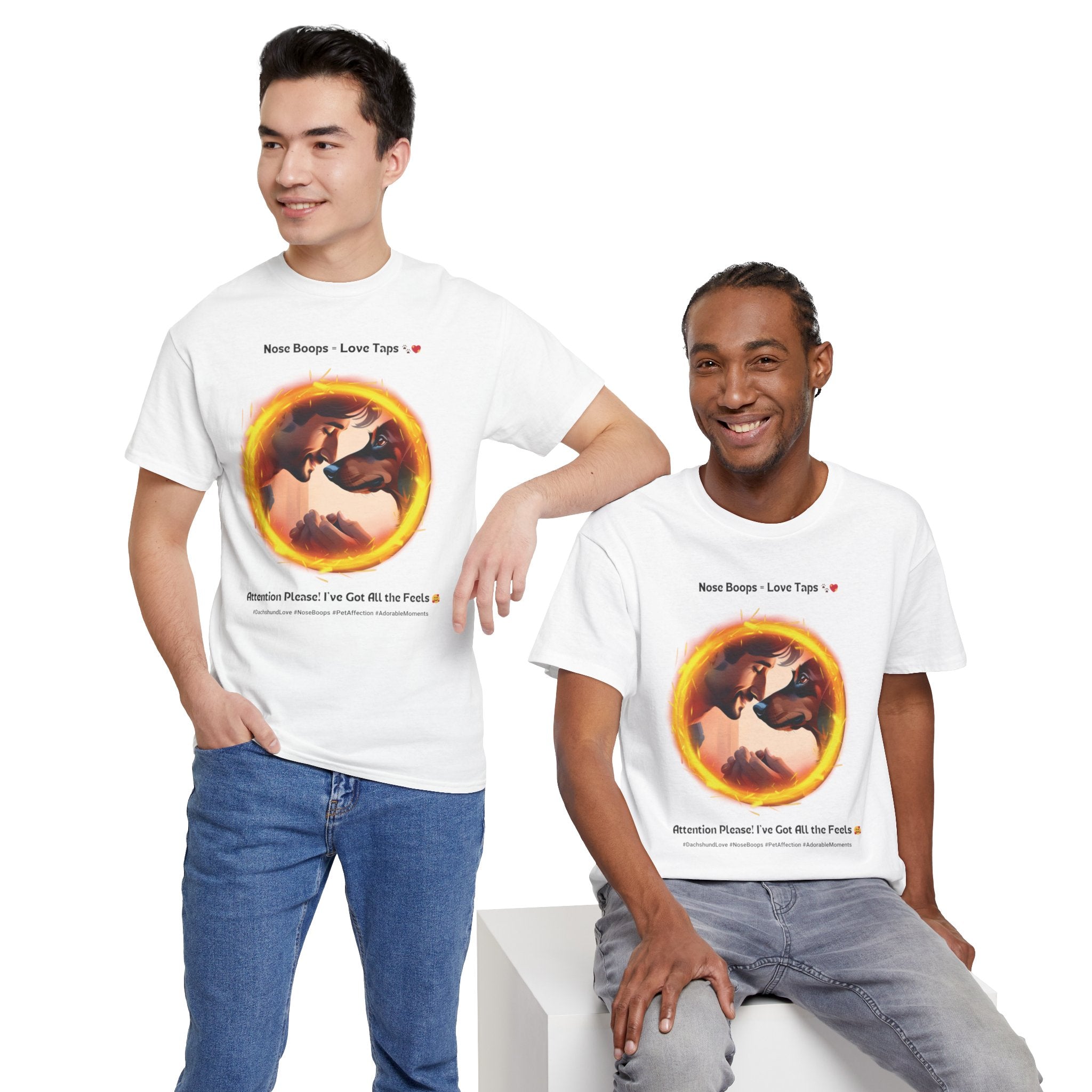 Men's - Nose Boops = Love Taps: Dachshund Affection T-Shirt